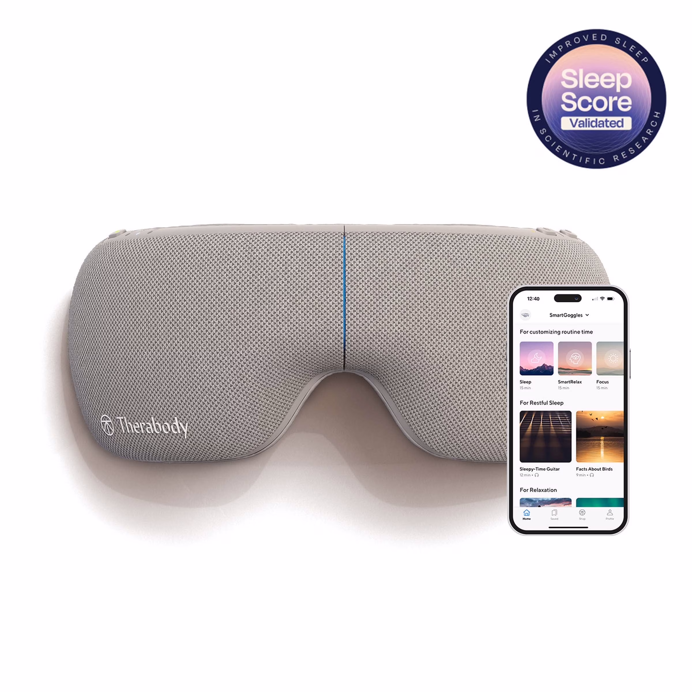 Therabody SmartGoggles (1st Generation) - Bluetooth Heated Massaging Device for Sleep, Focus, and Stress