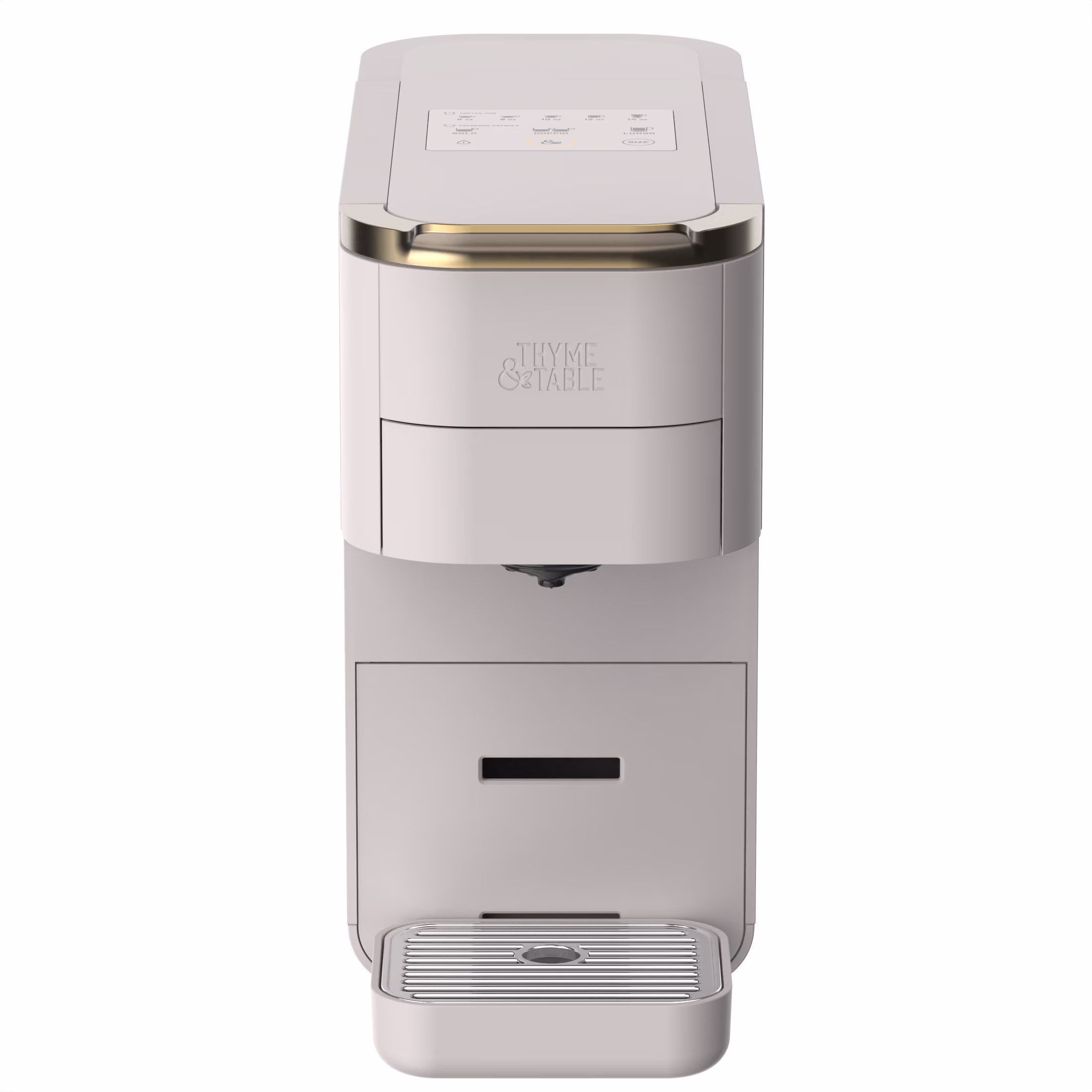 Thyme & Table Multi Capsule Coffee Machine, Universal Capsule Compatible with Espresso and Coffee, One-Touch Controls, Sand White