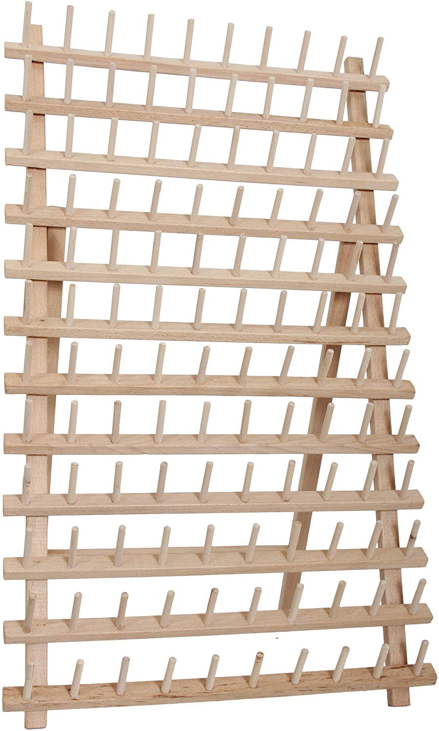 Threadart 120 Spool Cone Wood Thread Rack | Made of Hardwood, Sturdy, Freestanding or Wall Mount | 3 Sizes Available