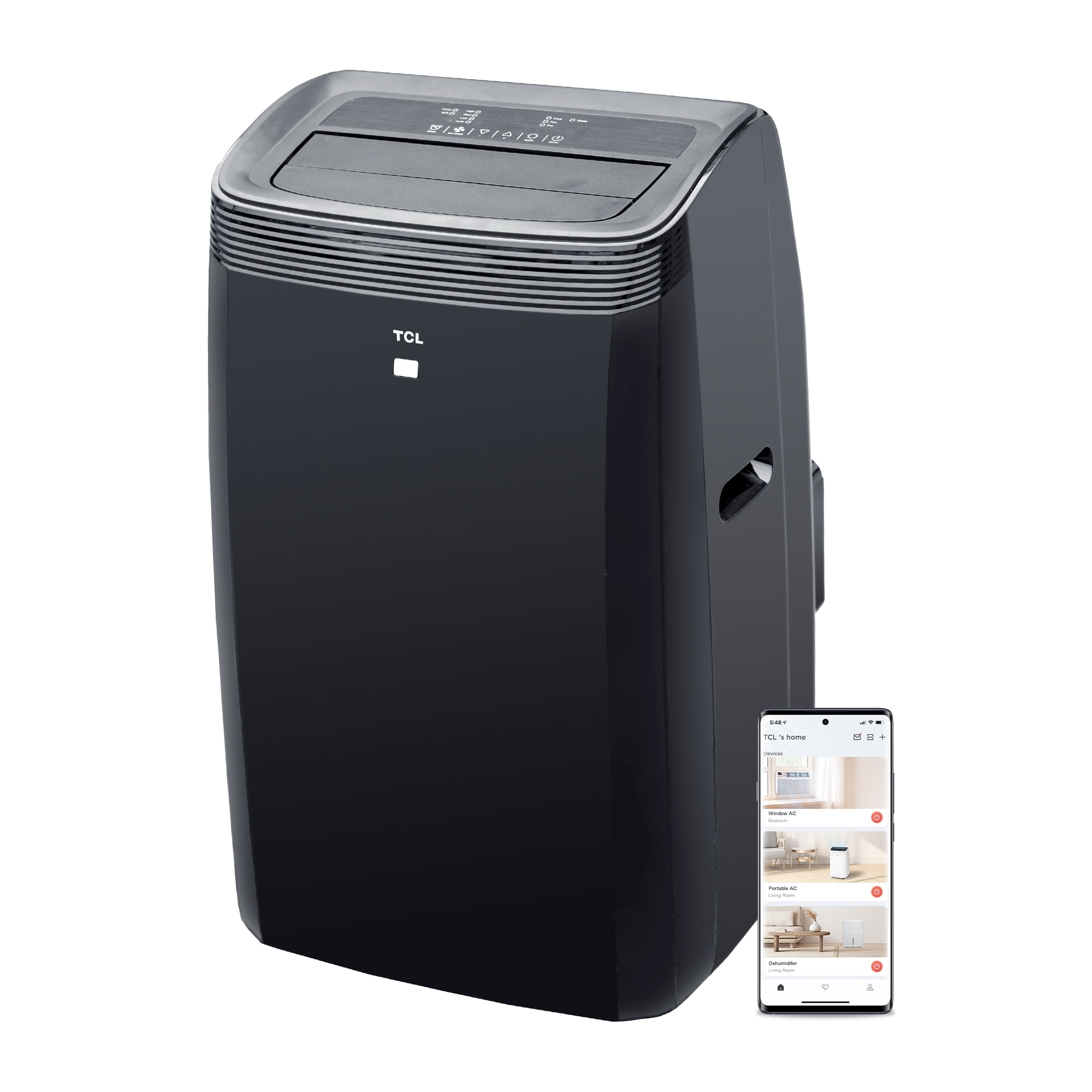 TCL 10,000 BTU SACC Portable Air Conditioner and Heater, Black, All-Season Comfort, Smart Heating, NEW, W10PH95-B