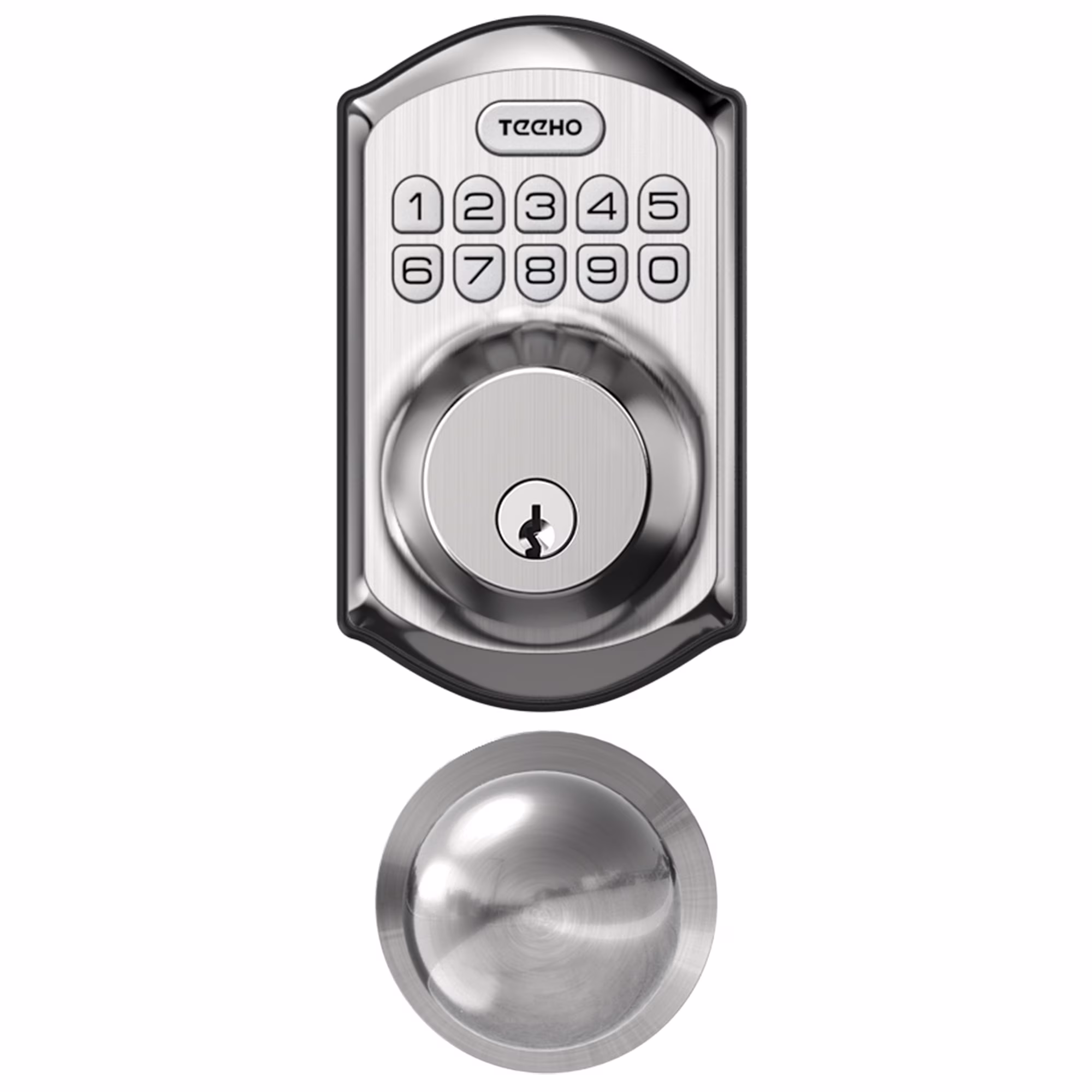 TEEHO Keyless Entry Door with Door Knobs, Electronic Deadbolt Lock, Easy Installation for Front Door, Satin Nickel