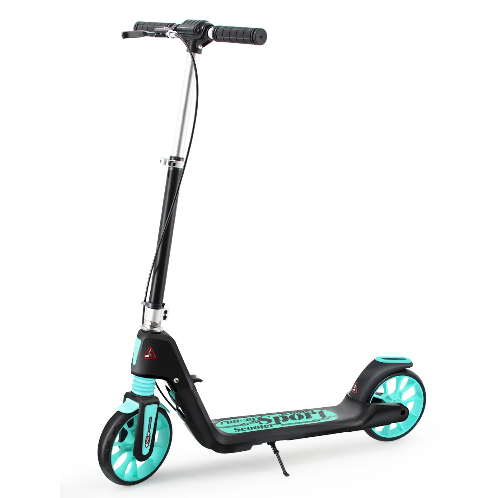 TENBOOM Scooter for Ages 8+ Teens and Adults Kick Scooter Foldable with Double Braking System Bells Adjustable Handlebars Kickstand Max Load 220 LBS 8" Big Wheels