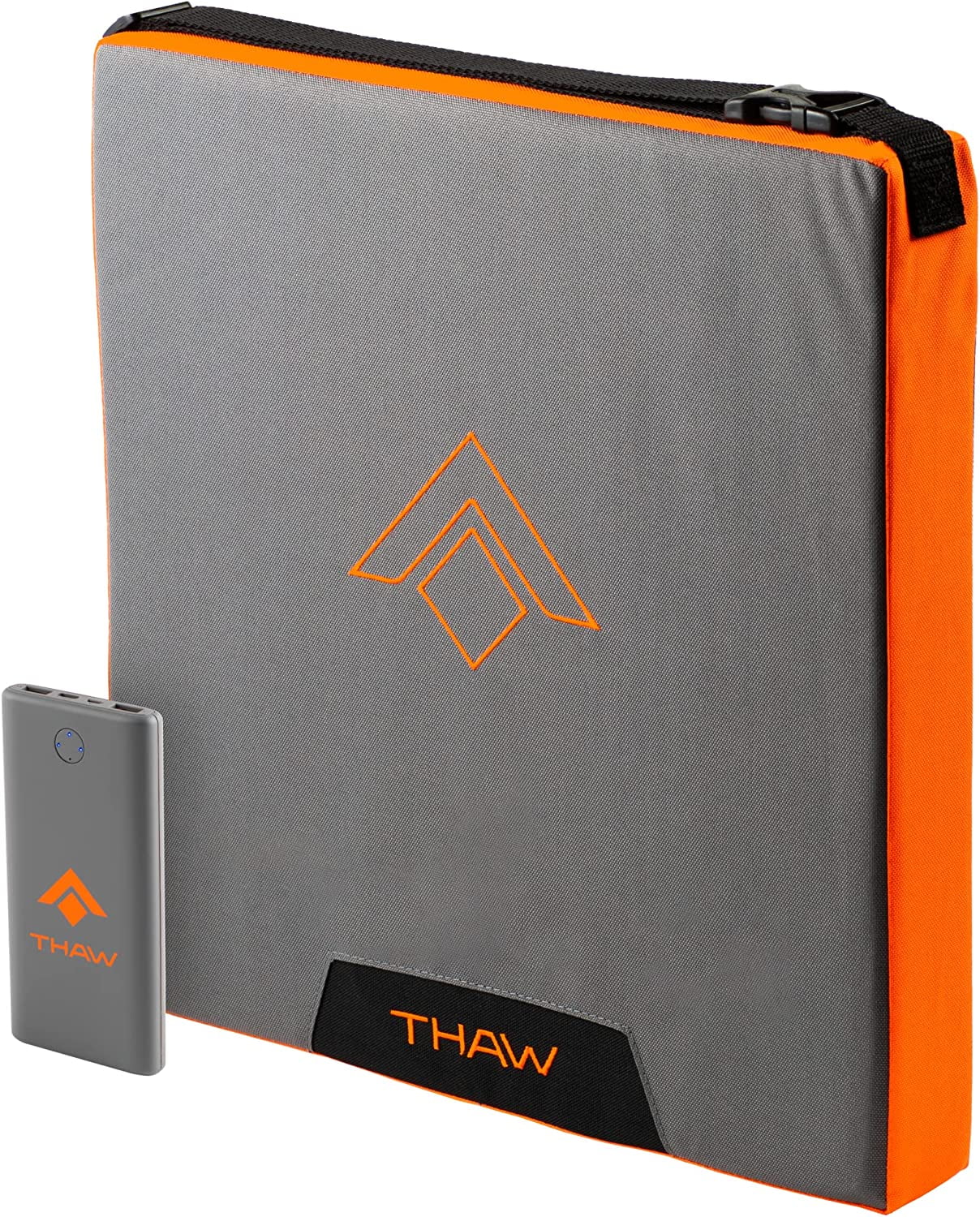 THAW Rechargeable Heated Seat Pad, Grey/Orange
