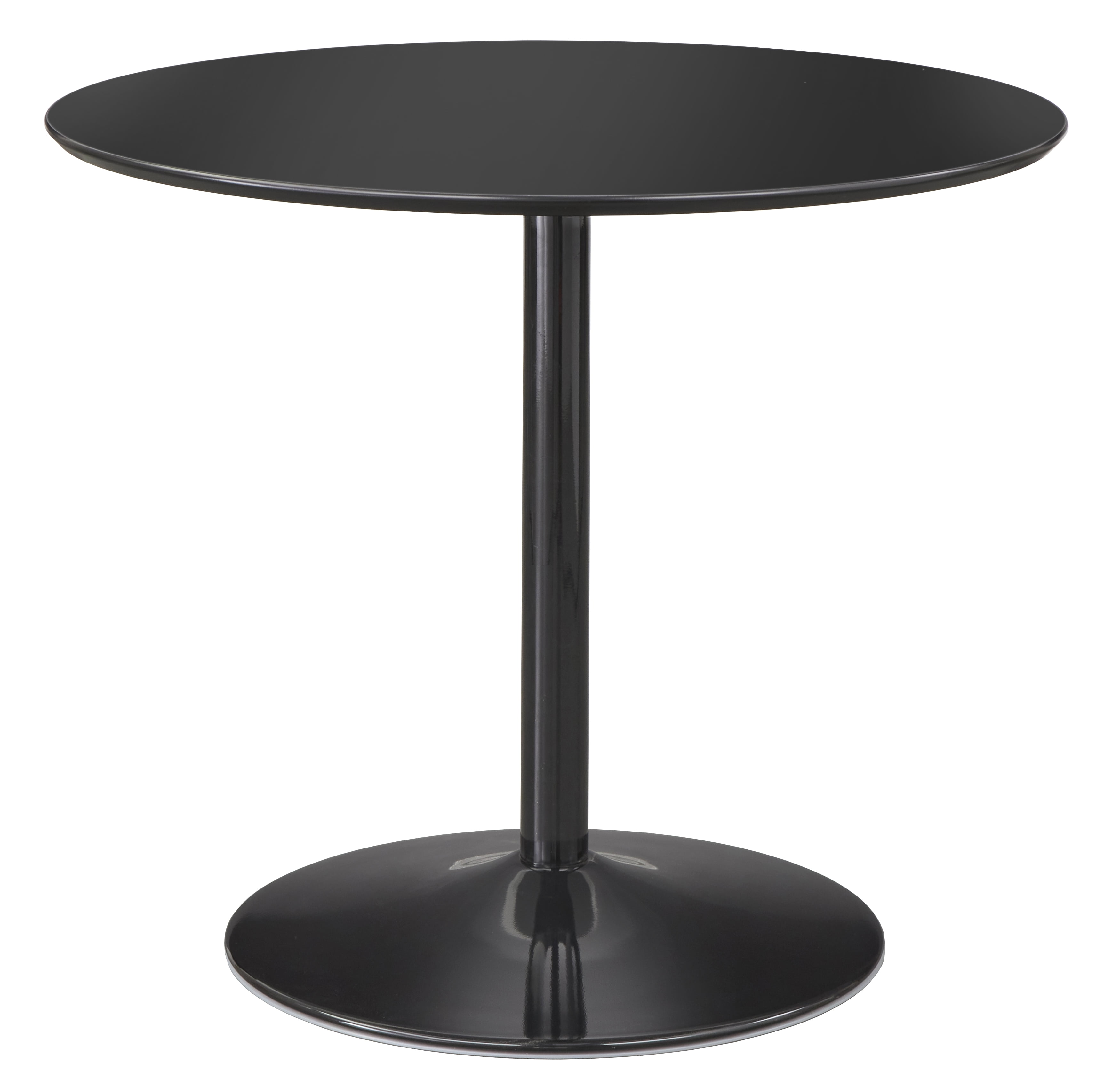 TMS Eldon Round Indoor Metal Pedestal Dining Table, Black