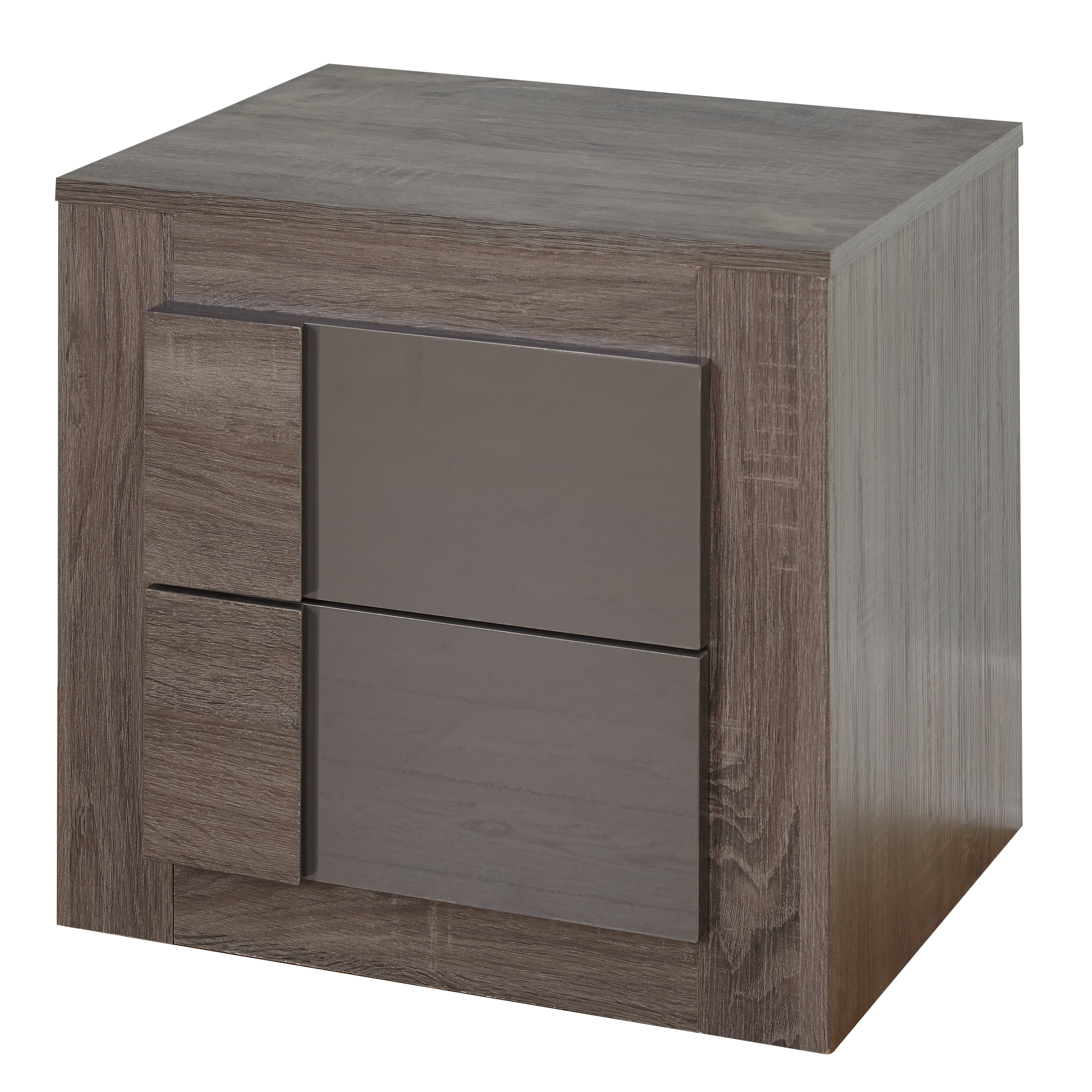 TMS Maya Boho 2 Drawer Night Stand, Dark Oak