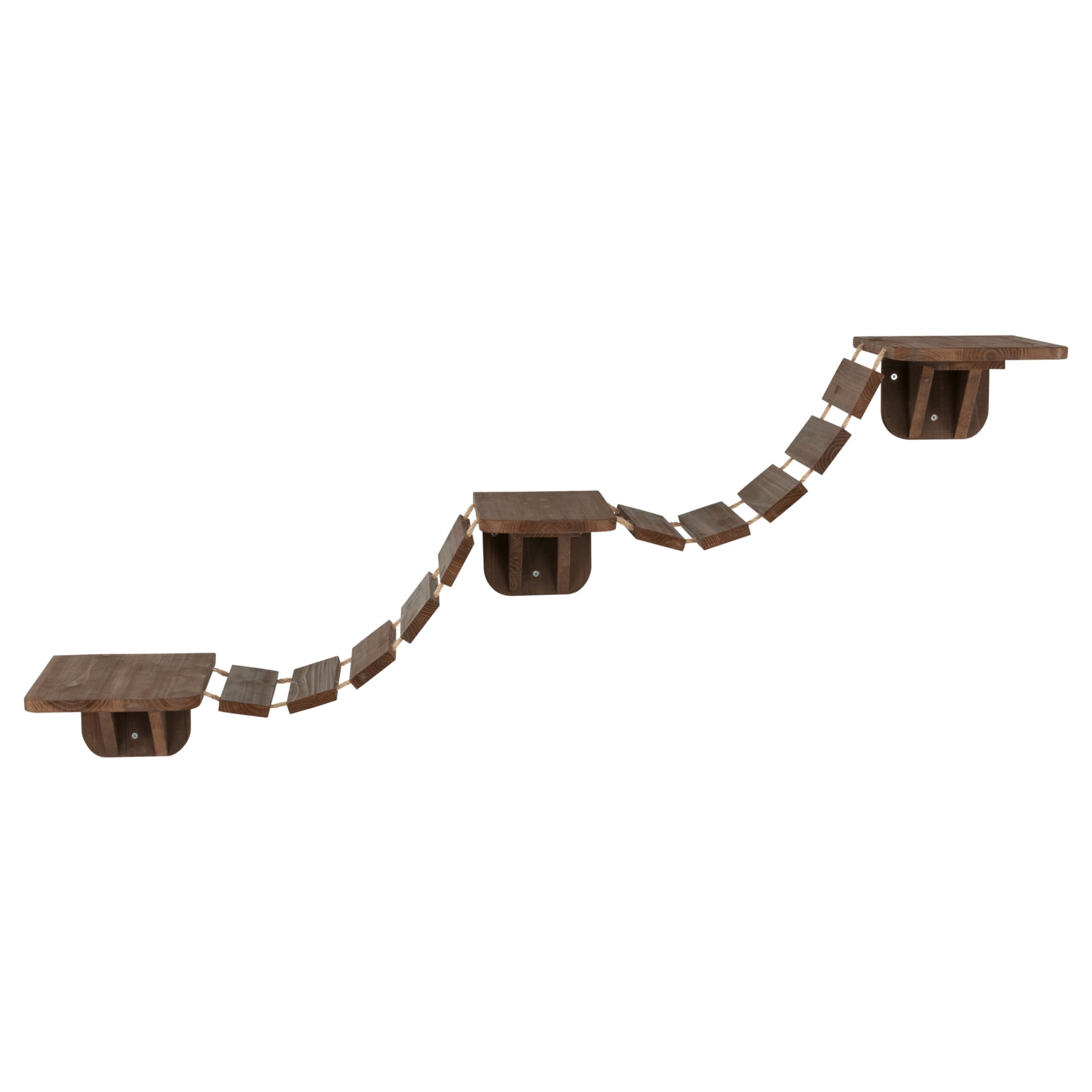 TRIXIE Multi-Level Wall Mounted Cat Perch with Bridge, Espresso Brown