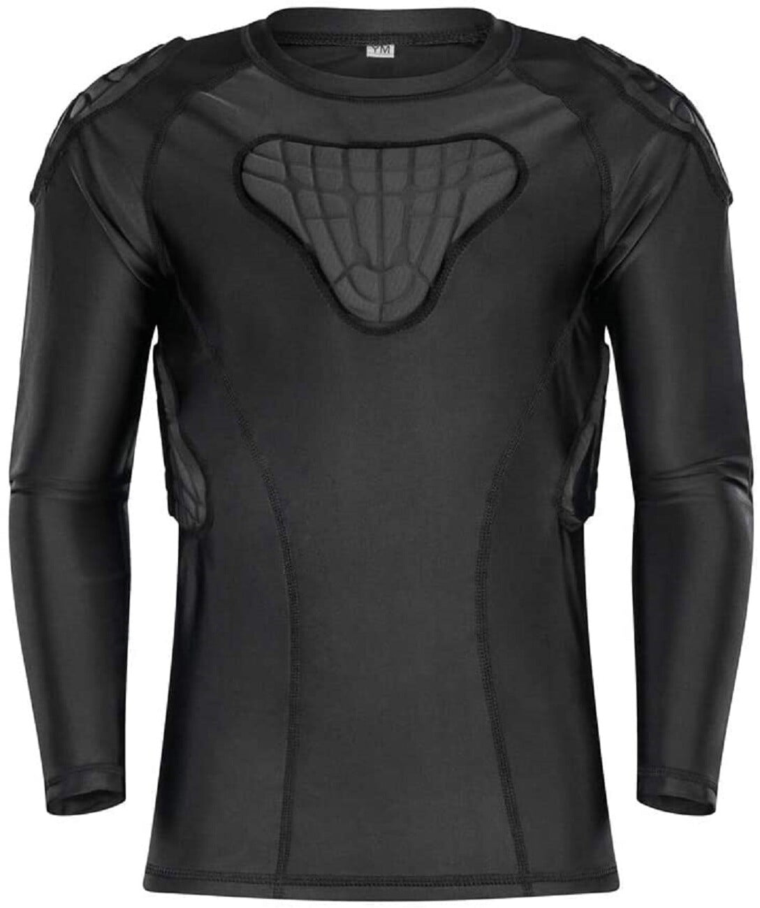 TUOY Kids Youth Boy's Padded Compression Shirt - Long Sleeve Protective Shirt