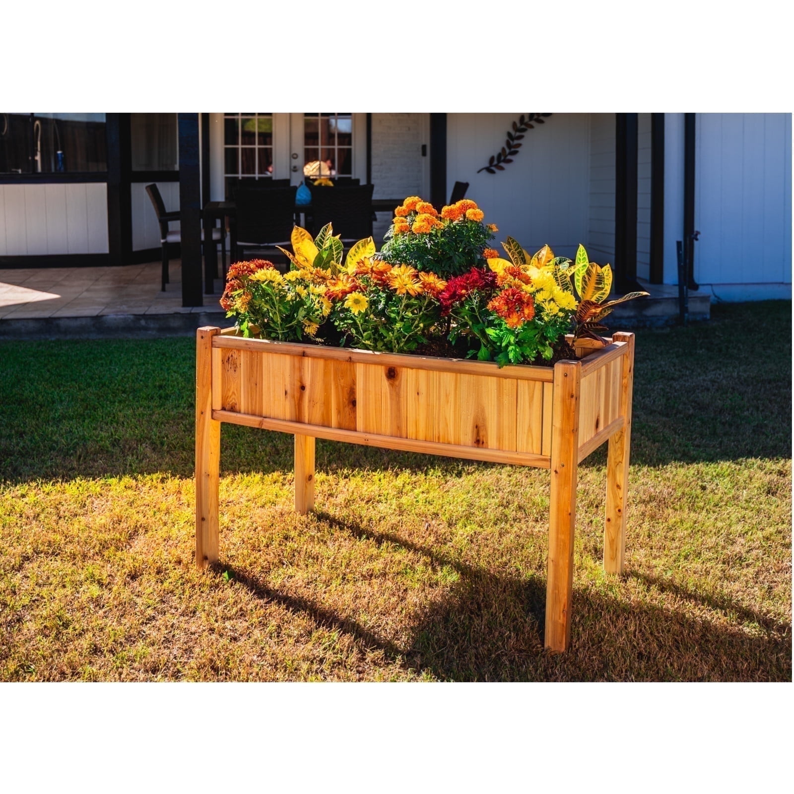Timber Valley Cedar Wood Elevated Garden Bed Raised Planter with Thick Legs
