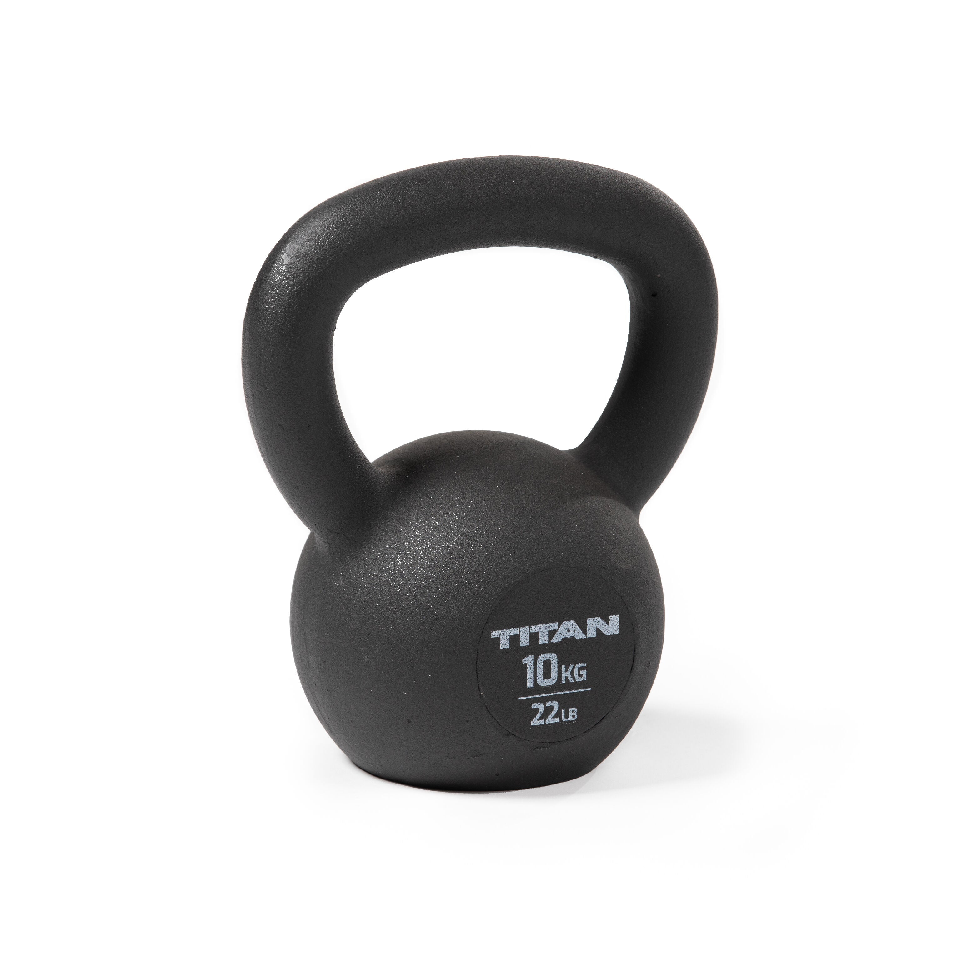 Titan Fitness 10 KG Cast Iron Kettlebell, Single Piece Casting, KG and LB Markings, Full Body Workout