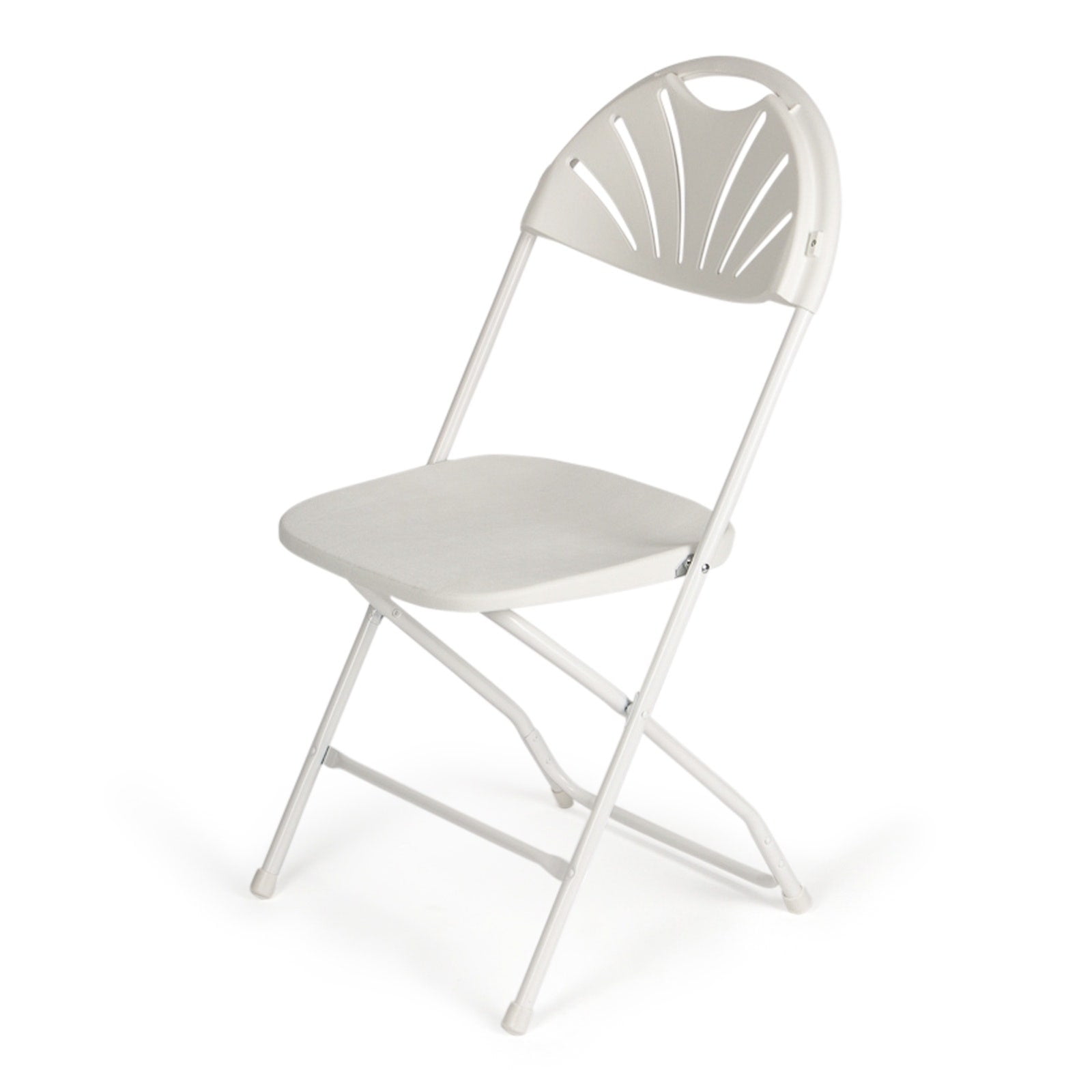 TitanPRO™ Fanback Plastic Folding Chair - White - 10 Pack