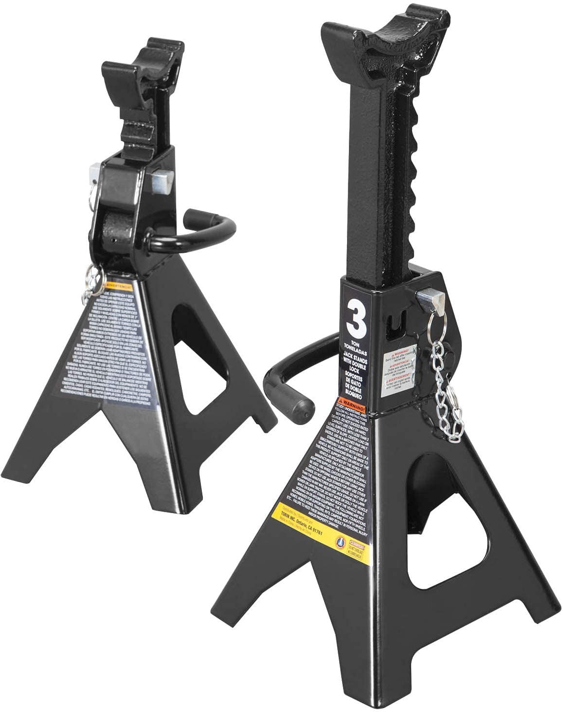 Torin DT43002AB Double Locking Jack Stand Steel 3 Ton, 2 Count
