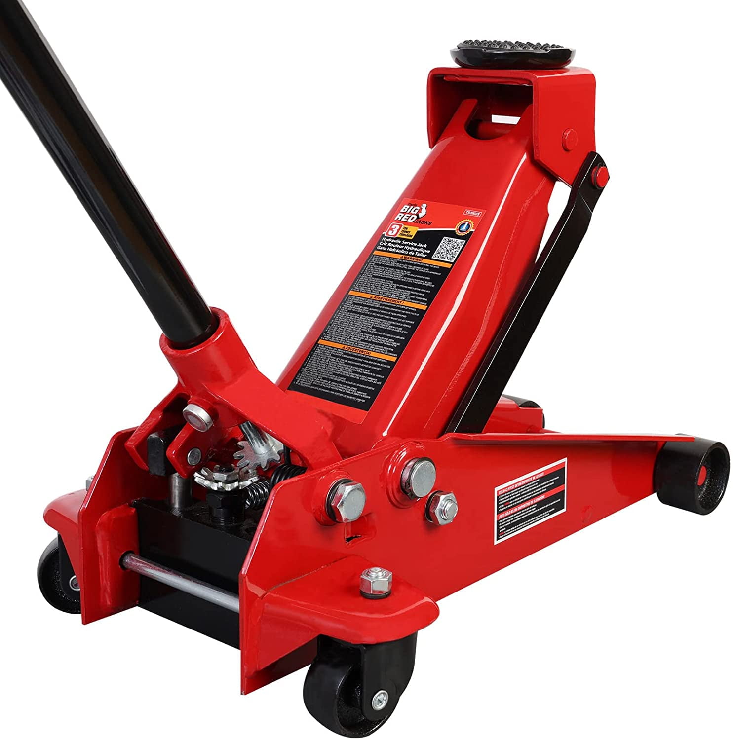 Torin Jacks Big Red T830025 Hydraulic Floor Jack with Single Quick Lift Piston Pump, 3 Ton (6,000 lb) Capacity