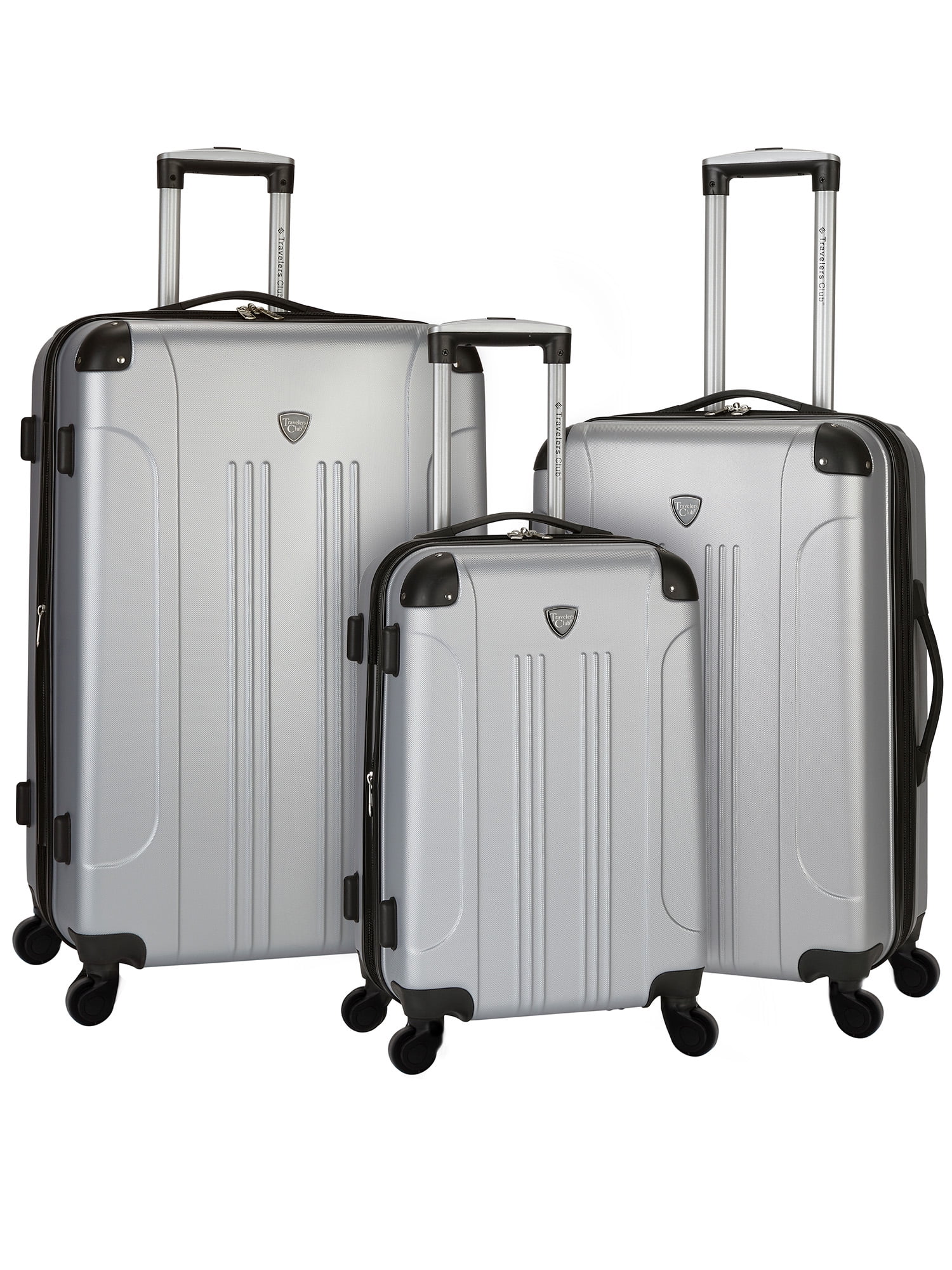 Travelers Club Chicago 3-Piece ABS Expandable ABS Travel Set - Silver