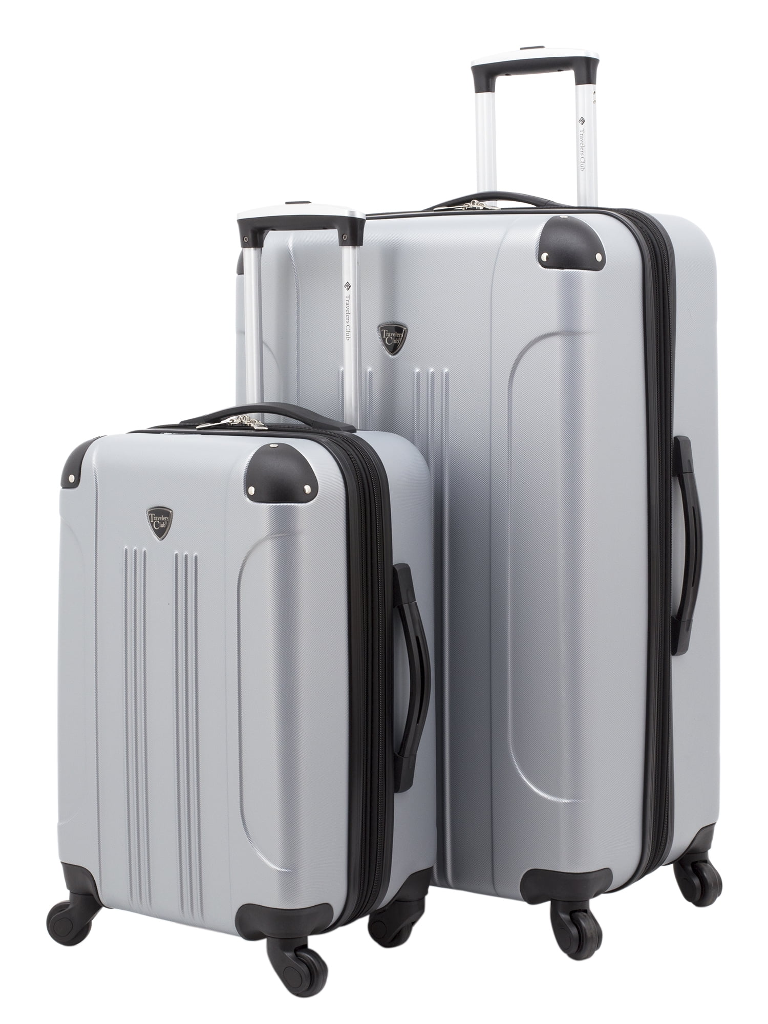 Travelers Club Chicago 2-piece Expandable Hard-Sided 28" and 20" Rolling Upright Travel Set - Silver