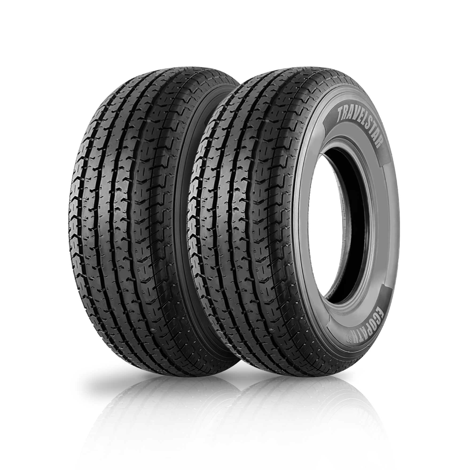 Travelstar Ecopath ST ST215/75R14 8 Ply 108/103M Load D Radial Trailer Tire - ST 215/75/14,Set of 2(Tire Only)