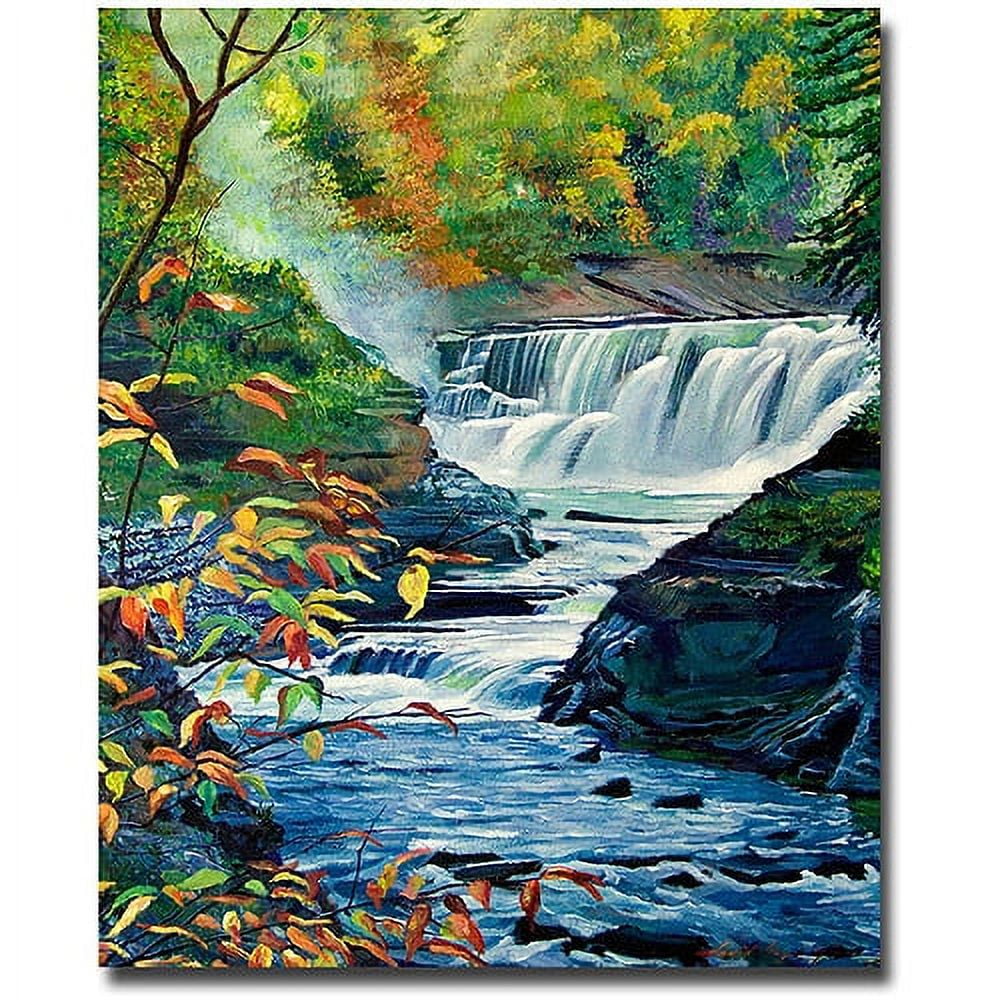 Trademark Art "Geneese River In Autumn" Canvas Wall Art by David Lloyd Glover
