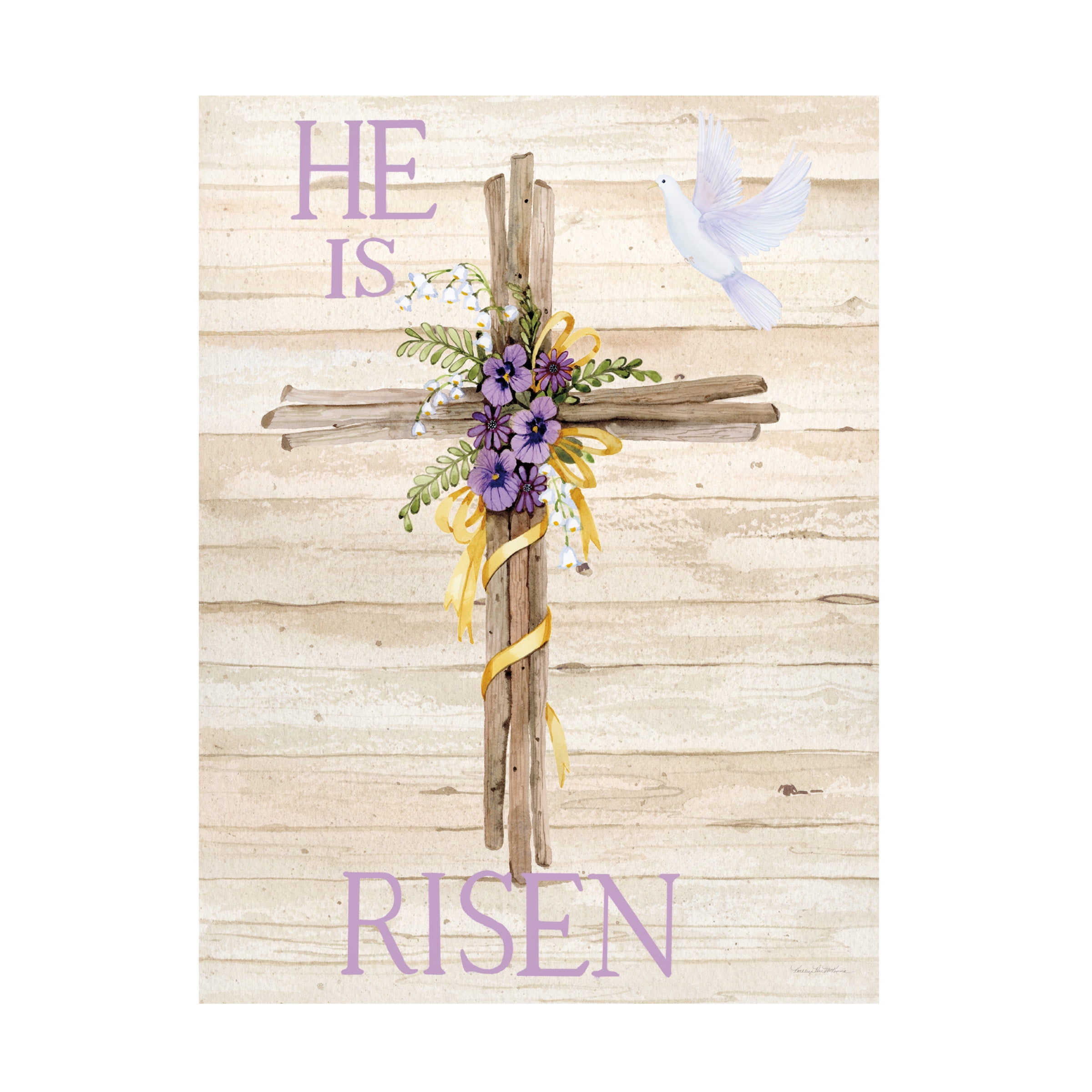 Trademark Fine Art 'Easter Blessing Saying III with Cross v2' Canvas Art by Kathleen Parr McKenna
