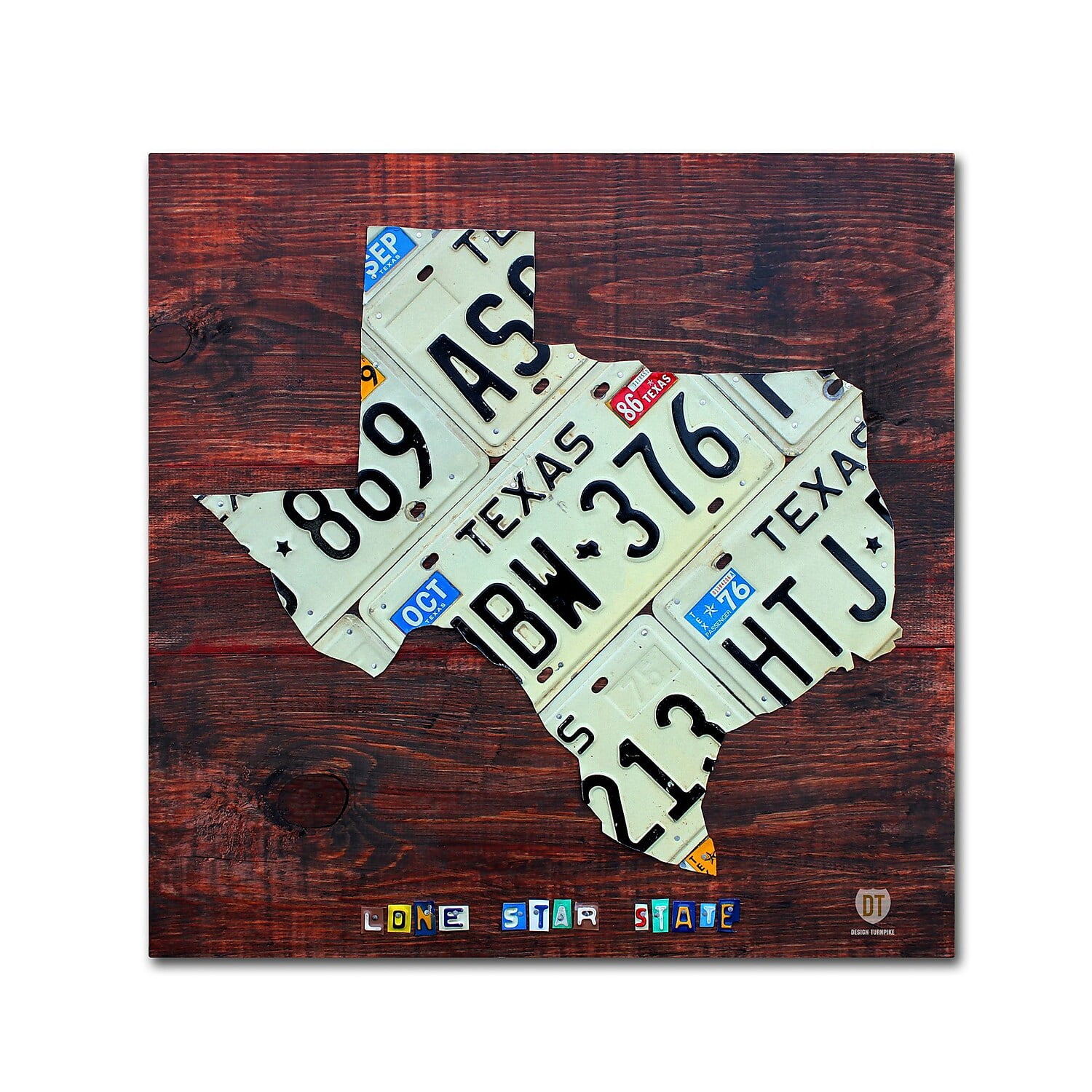 Trademark Fine Art 'Texas License Plate Map Large' Canvas Art by Design Turnpike