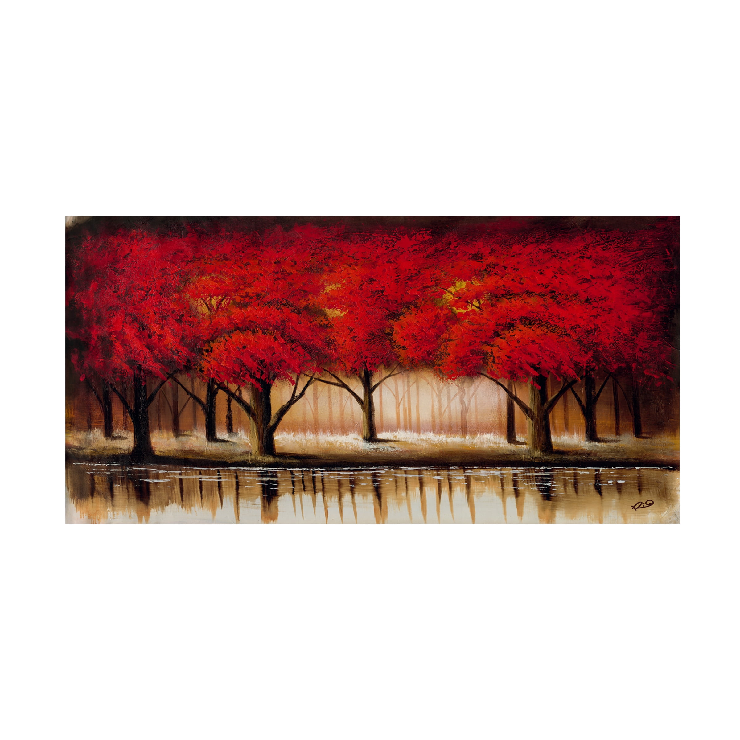 Trademark Fine Art Masters Fine Art Parade of Red Trees II Canvas Wall Art - 24x47