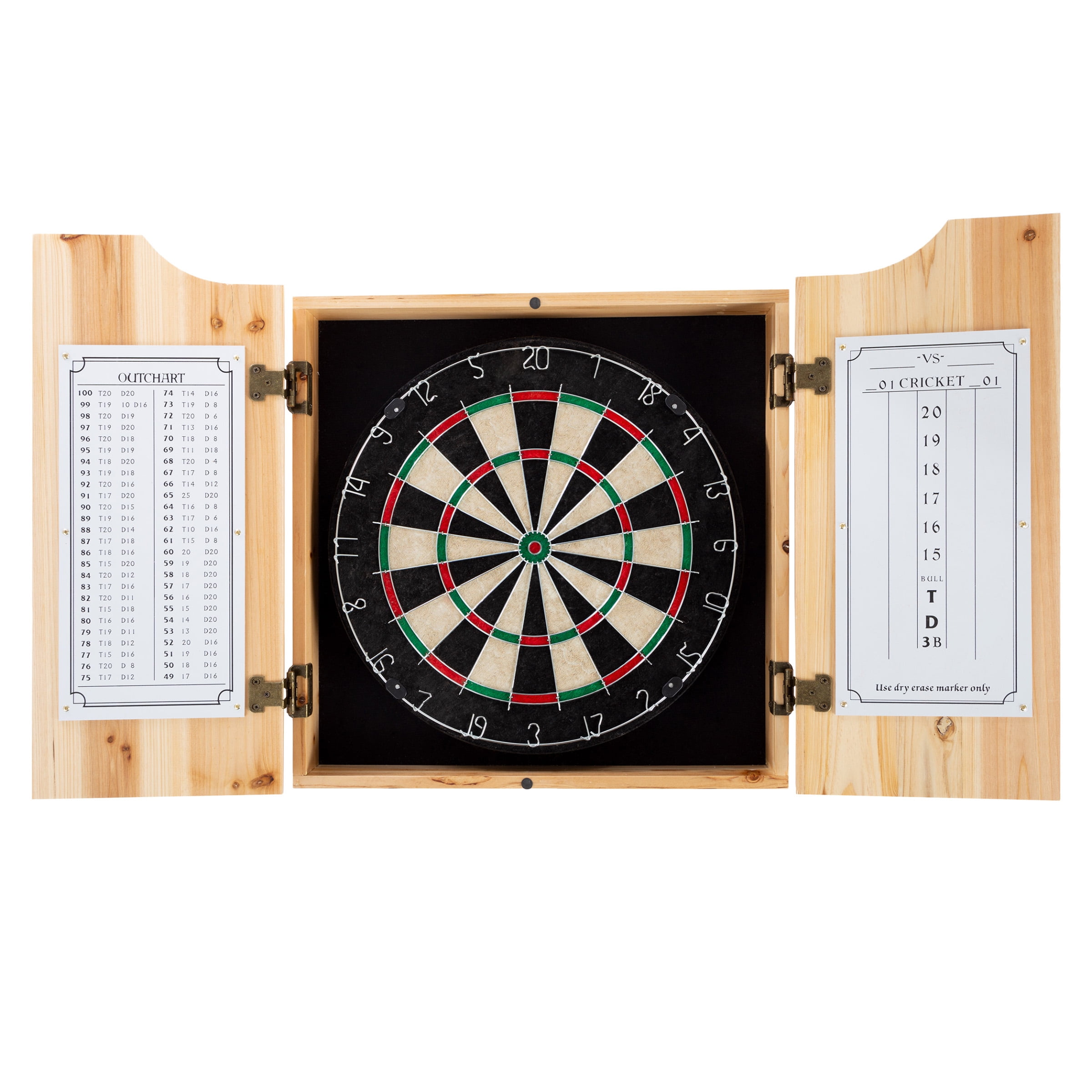 Trademark Games Dart Board Cabinet Set - Includes 6 Darts and Scoreboard