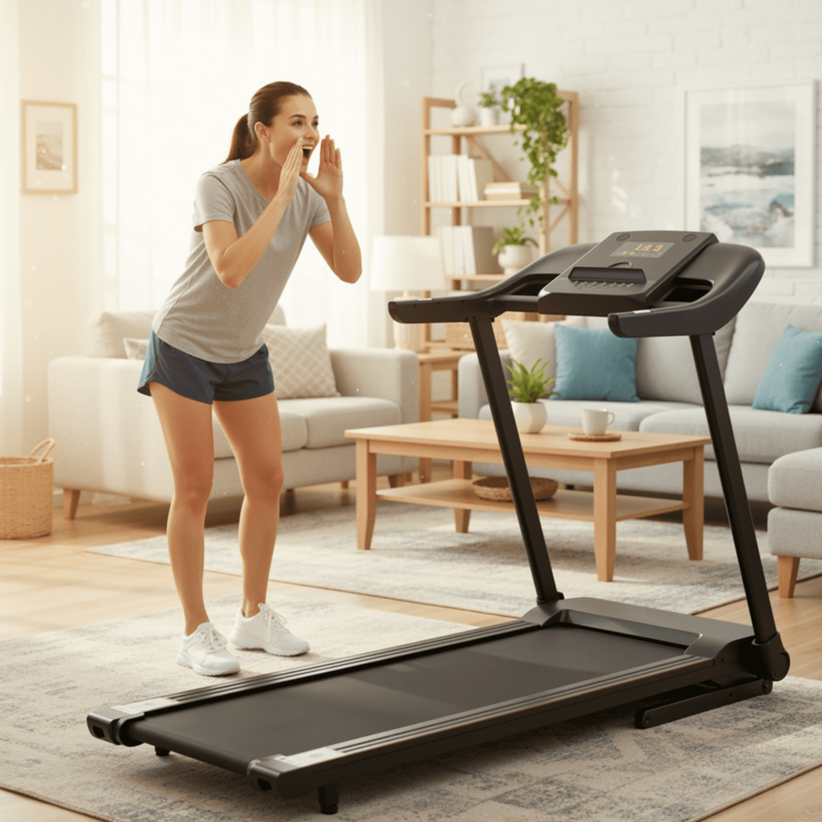 Maxkare Treadmill Folding Electric Treadmill Bluetooth Voice Control Exercise Treadmill for Home Office Speed Range of 0.5 to 7.5 mph