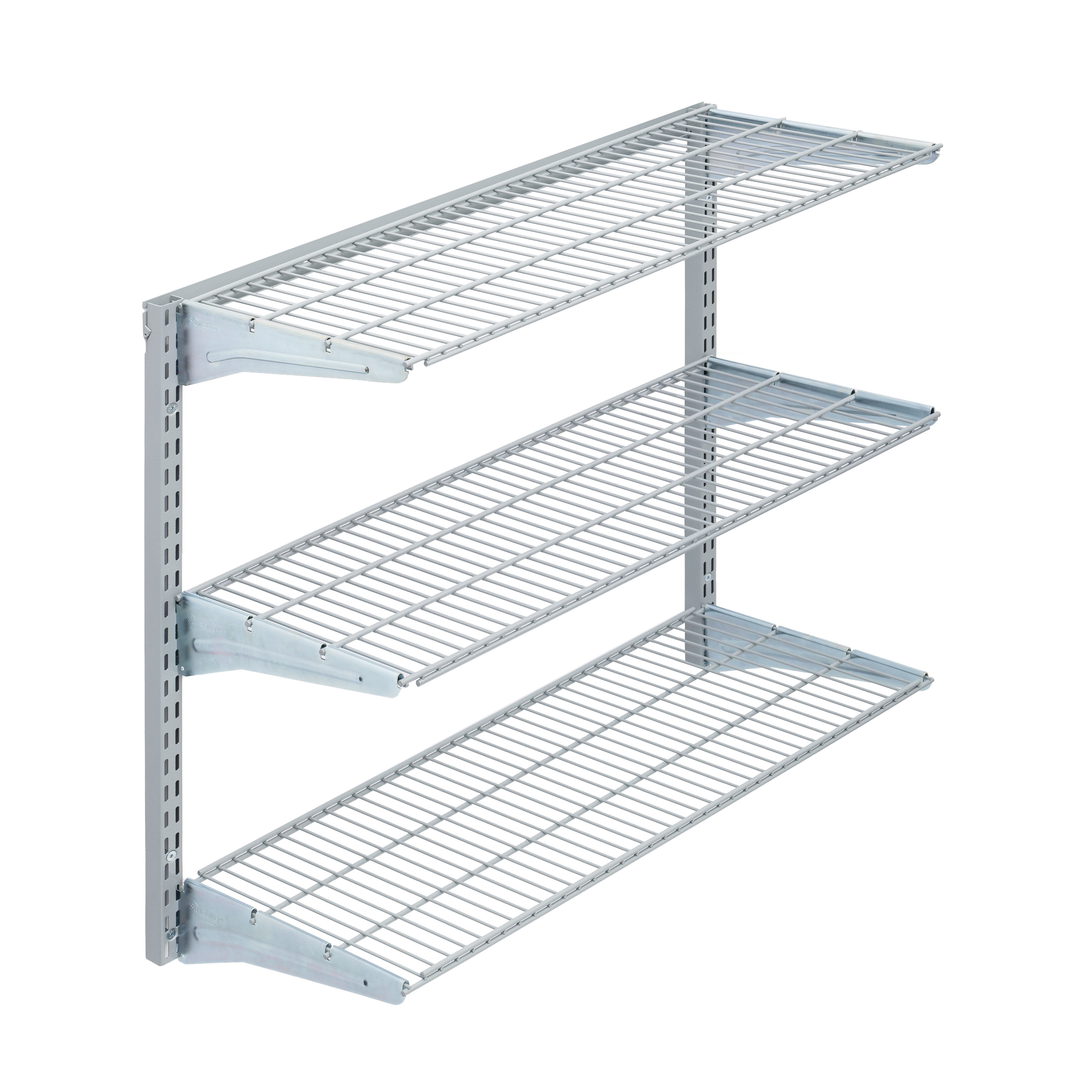 Triton Products® Heavy-Duty 3 Tier Wire Shelf, Grey, 375 lb. Capacity