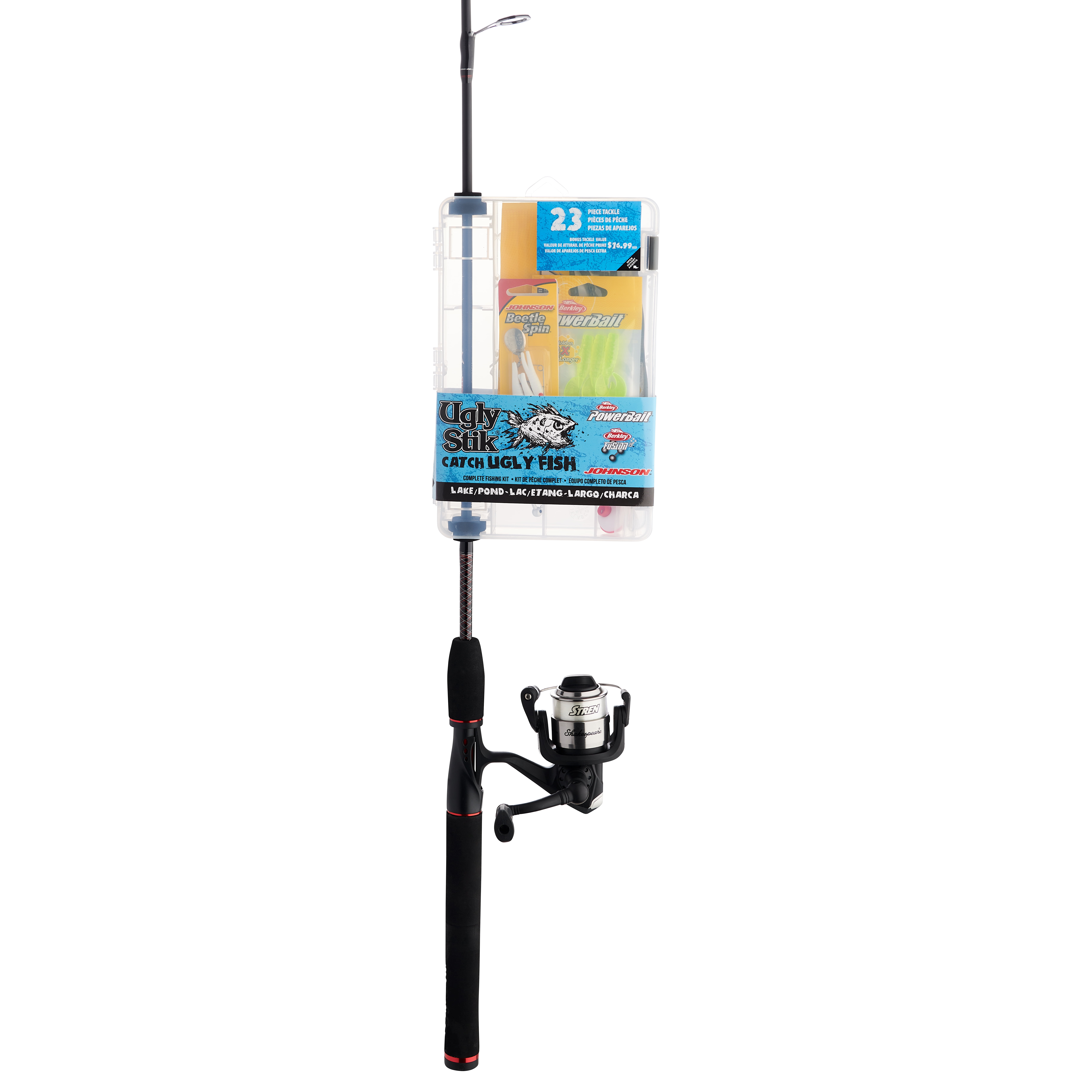 Ugly Stik Catch Ugly Fish Lake Pond Spinning Combo, 6' Medium Fishing Rod, 30 Size Reel