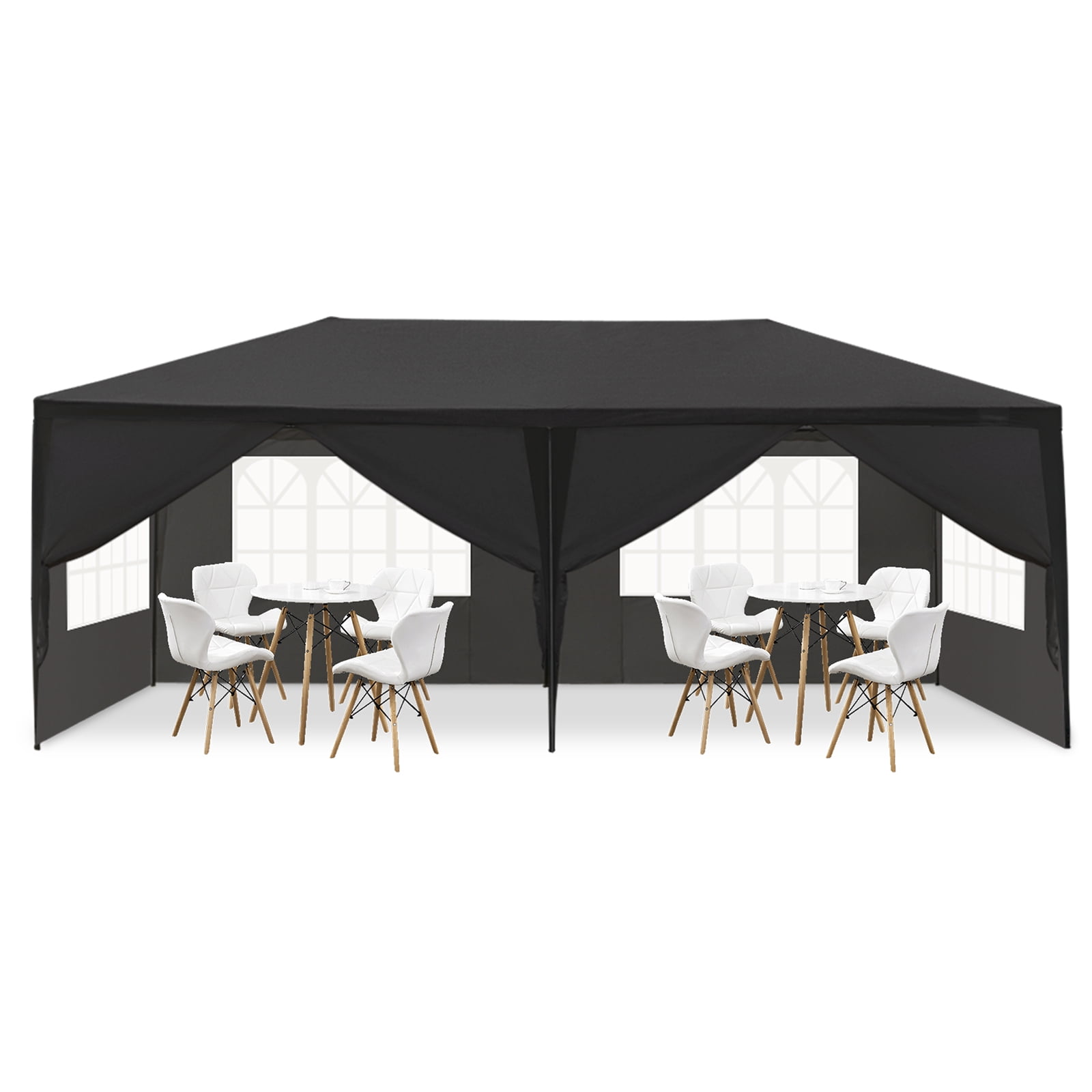 UBesGoo Canopy 10' x 20' Waterproof Party Tent Outdoor Tent 6 Sides Black