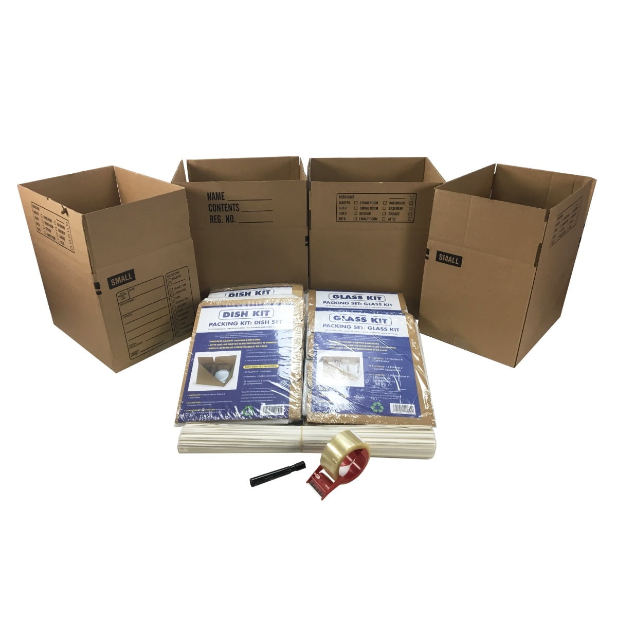 UBMOVE Kitchen Moving Box & Supplies Kit #1 4 Boxes with Dish/Glass Inserts
