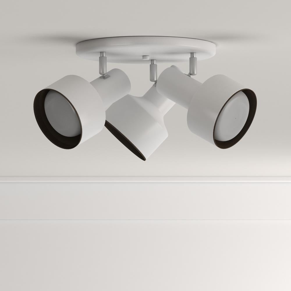 UL Listed 3 Light Multi-directional Flush Mount Ceiling Fixture, Gray