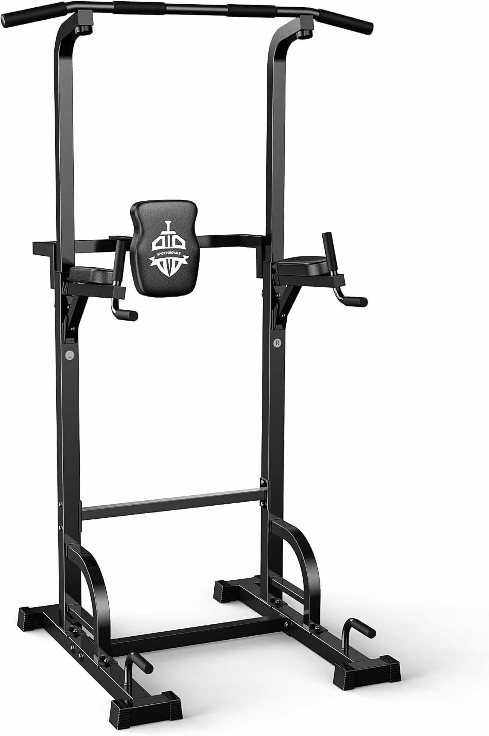 Sportsroyals Adjustable Power Tower 400lbs Max Weight Dip Station Pull up Bar Power Rack Push up Resistance Band for Home Gym