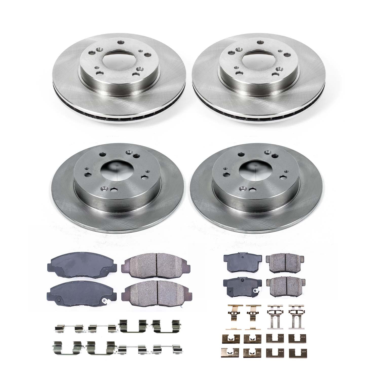 Ultimate Brakes fits Honda Civic 2006-2011 Front & Rear Ceramic Brake Pad & Rotor Kit Hardware WM80987