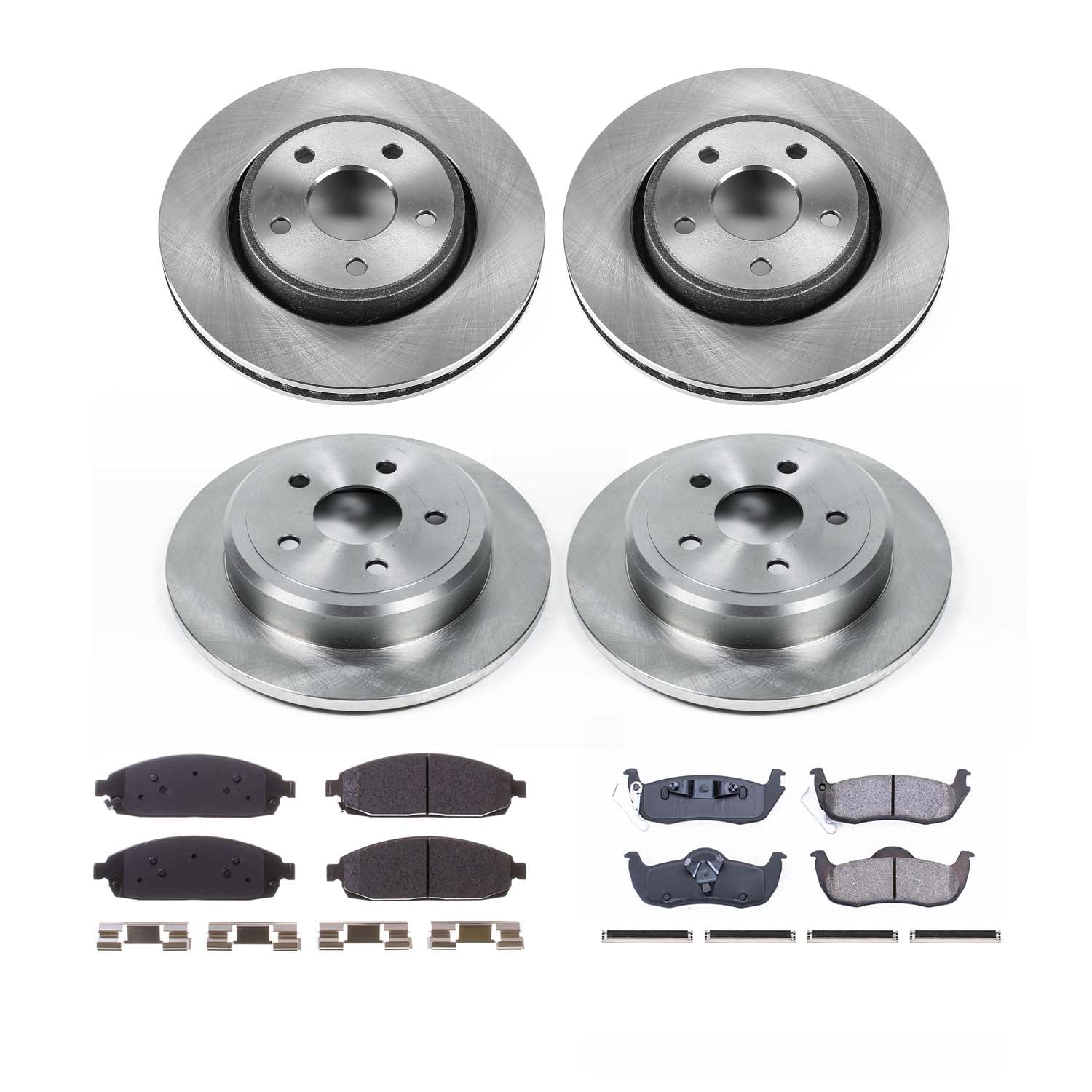 Ultimate Brakes Front and Rear Ceramic Brake Pad and Rotor Kit with Hardware WM81413