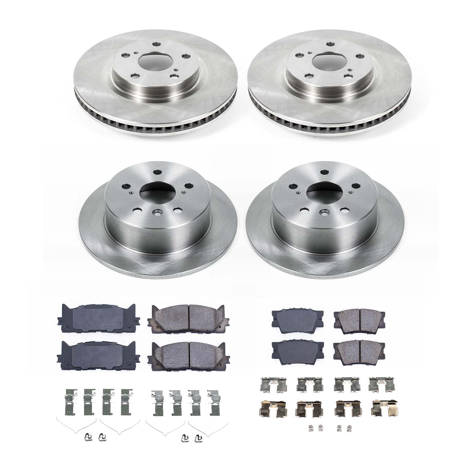 Ultimate Brakes Front and Rear Ceramic Brake Pad and Rotor Kit with Hardware WM81578