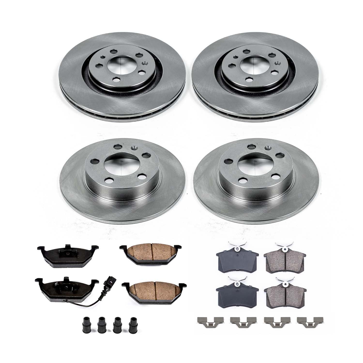 Ultimate Brakes Front and Rear Semi-Metallic Brake Pad and Rotor Kit with Hardware WM81052