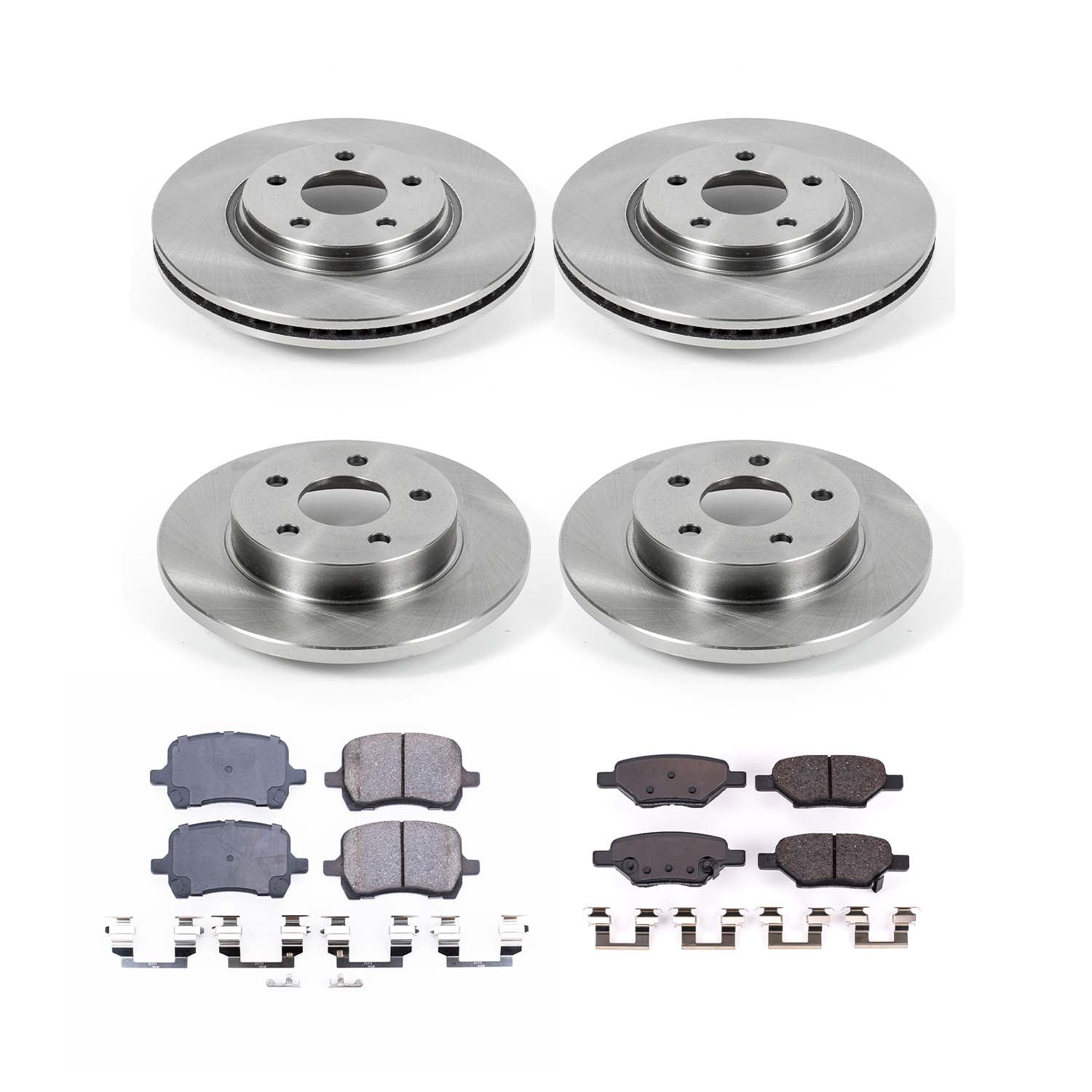 Ultimate Brakes Front and Rear Semi-Metallic Brake Pad and Rotor Kit with Hardware WM81268