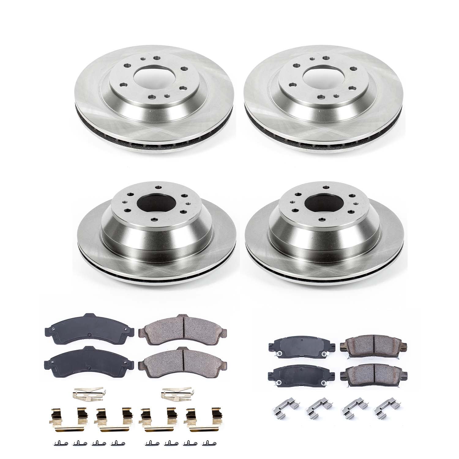 Ultimate Brakes Front and Rear Semi-Metallic Brake Pad and Rotor Kit with Hardware WM81296