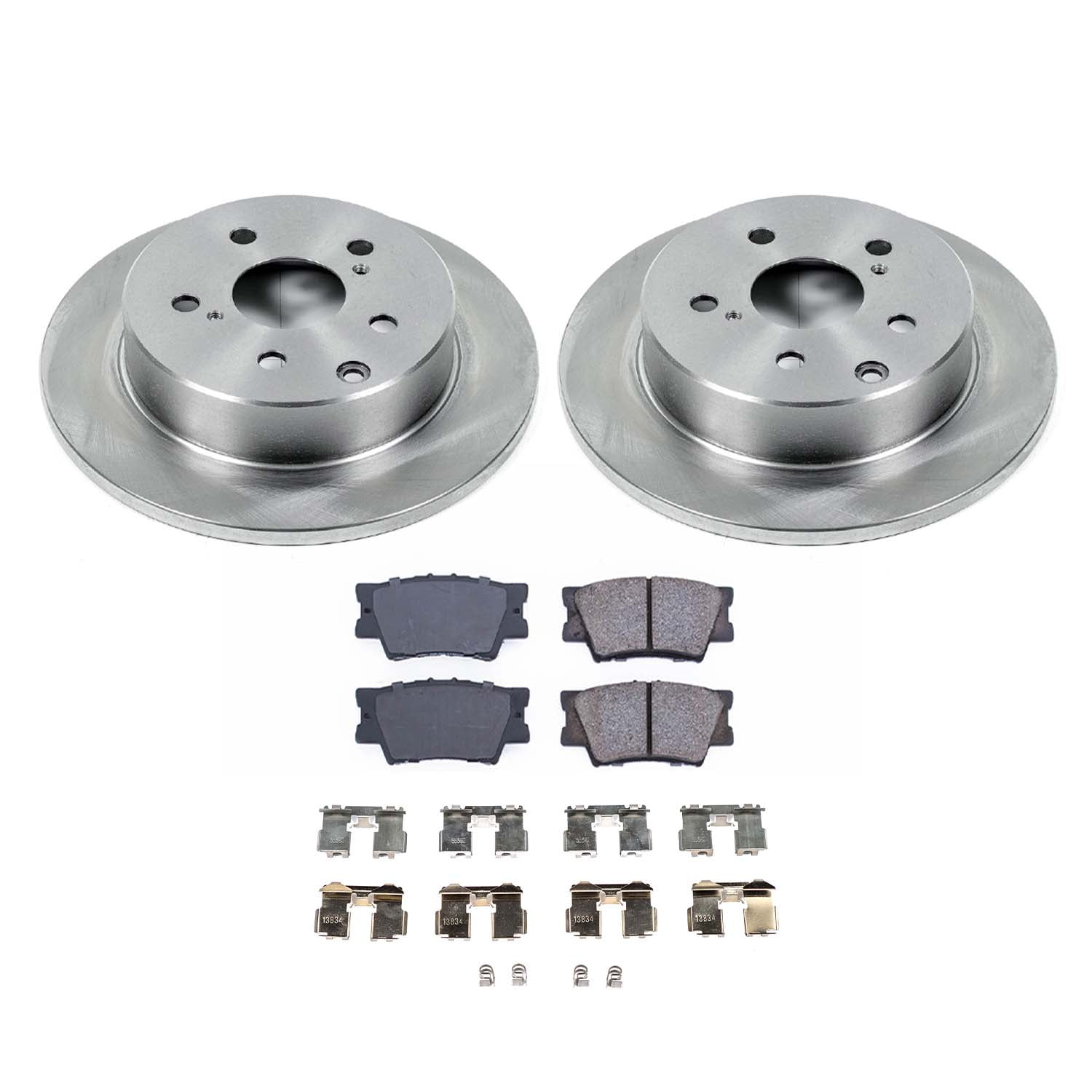Ultimate Brakes Rear Ceramic Brake Pad and Rotor Kit with Hardware WM80228 for Lexus; Toyota