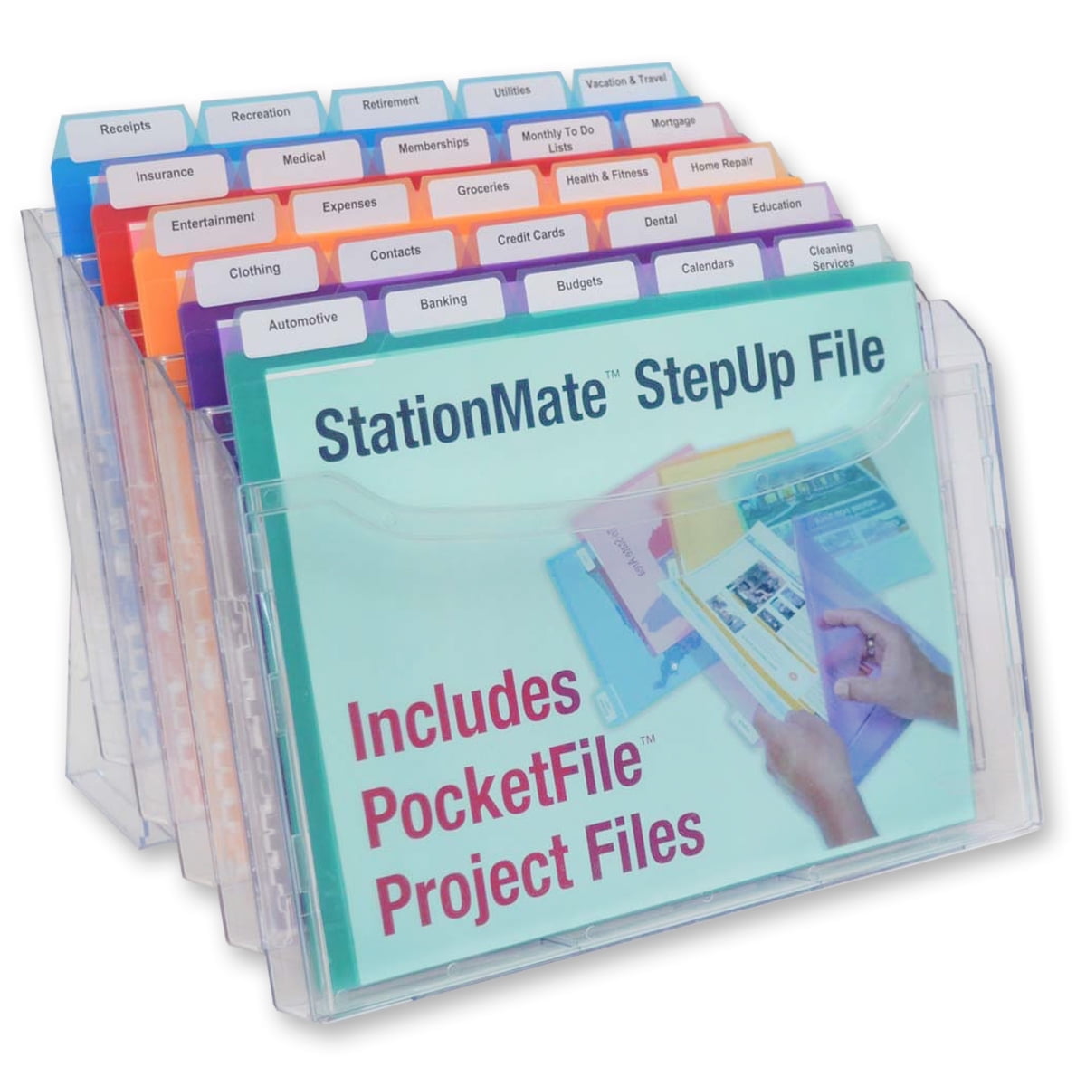 Ultimate Office StationMate™ StepUp File Desktop Organizer with PocketFiles (Includes 25, 5th-Cut PocketFiles)