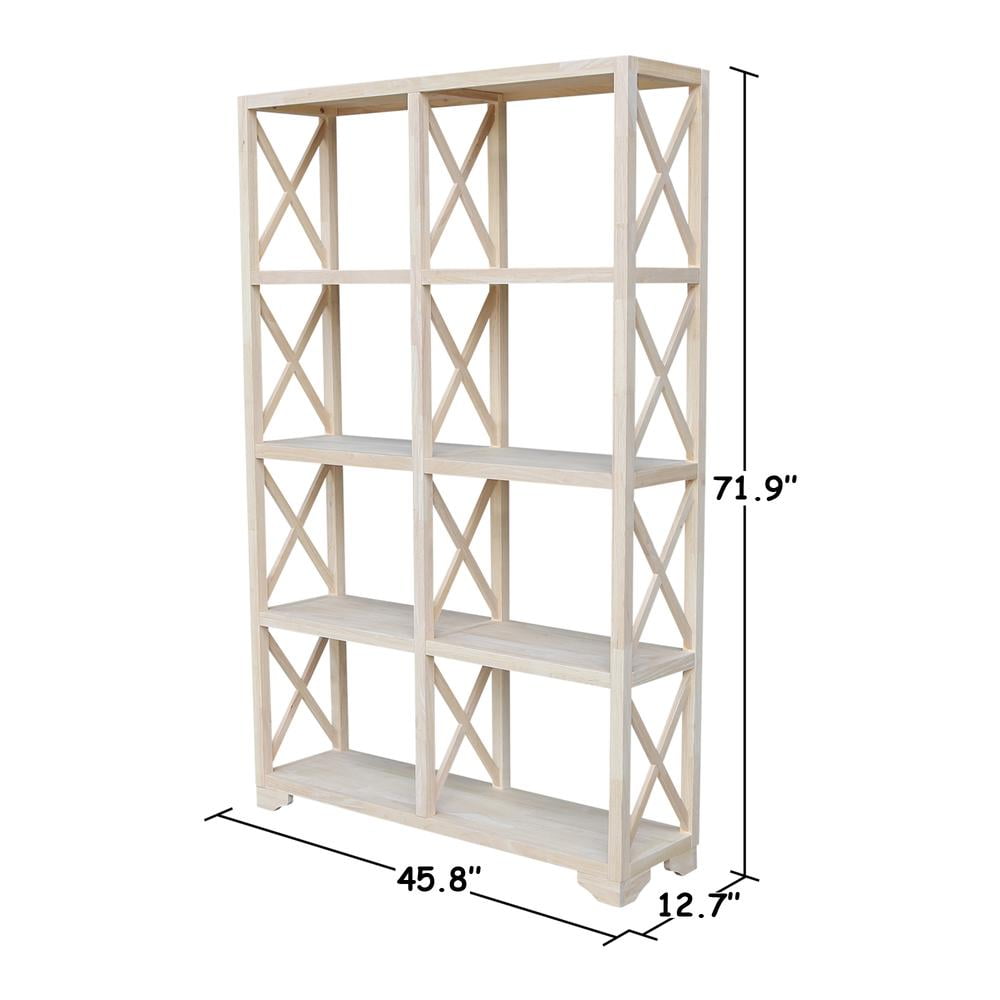 Unfinished 4-Tier 'X' Sided Double Shelf Unit
