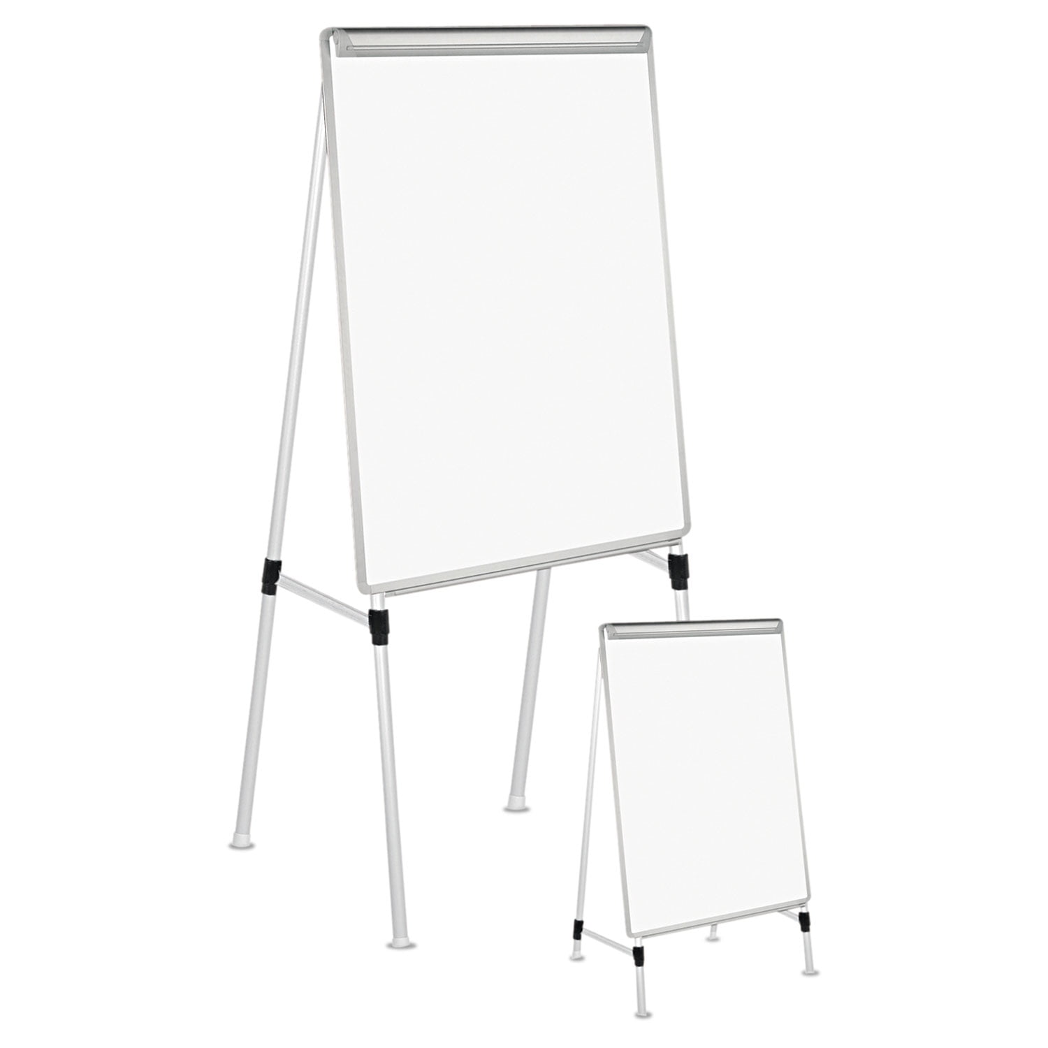 Universal Adjustable Whiteboard Easel, 29" x 41", White/Silver