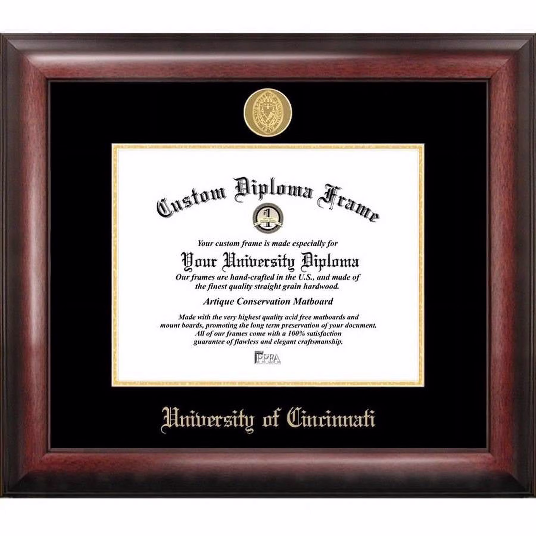 Campus Images University of Cincinnati Gold Embossed Diploma Frame 8 5 x 11 Inches