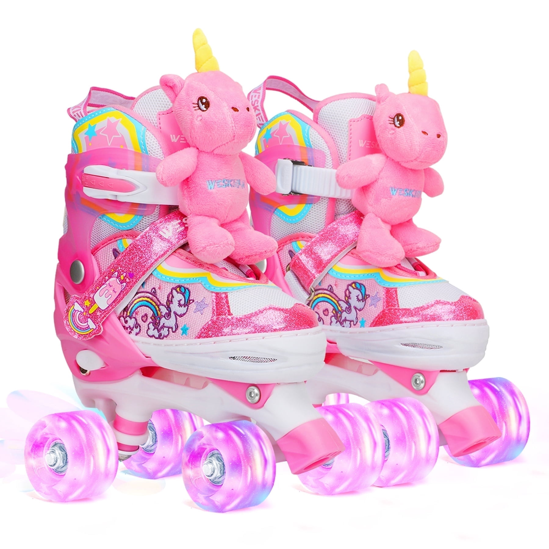 Unicorn Roller Skates for Girl Kids Toddler Light up &Adjustable Sizes for Birthday Christmas Gifts