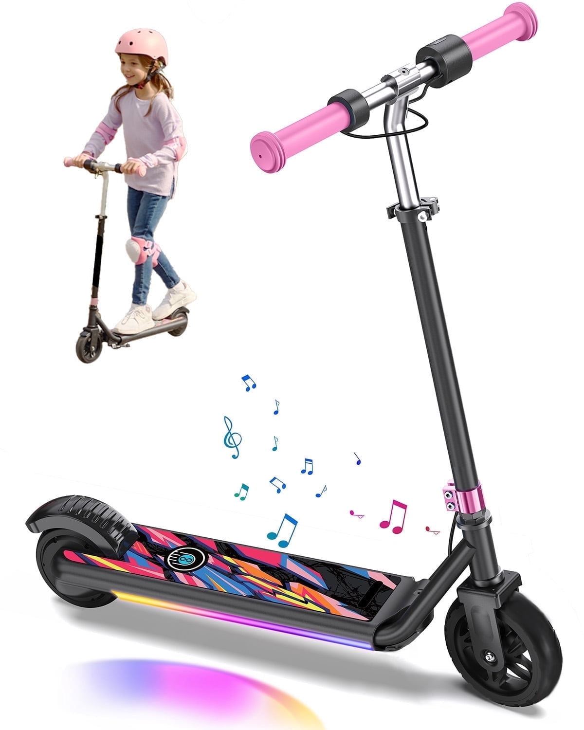 MIHOVER Electric Scooter for Kids, Ride on Toys 150W Motor 10mph Speed Electric Scooter with Adjustable Handlebar and LED Lights