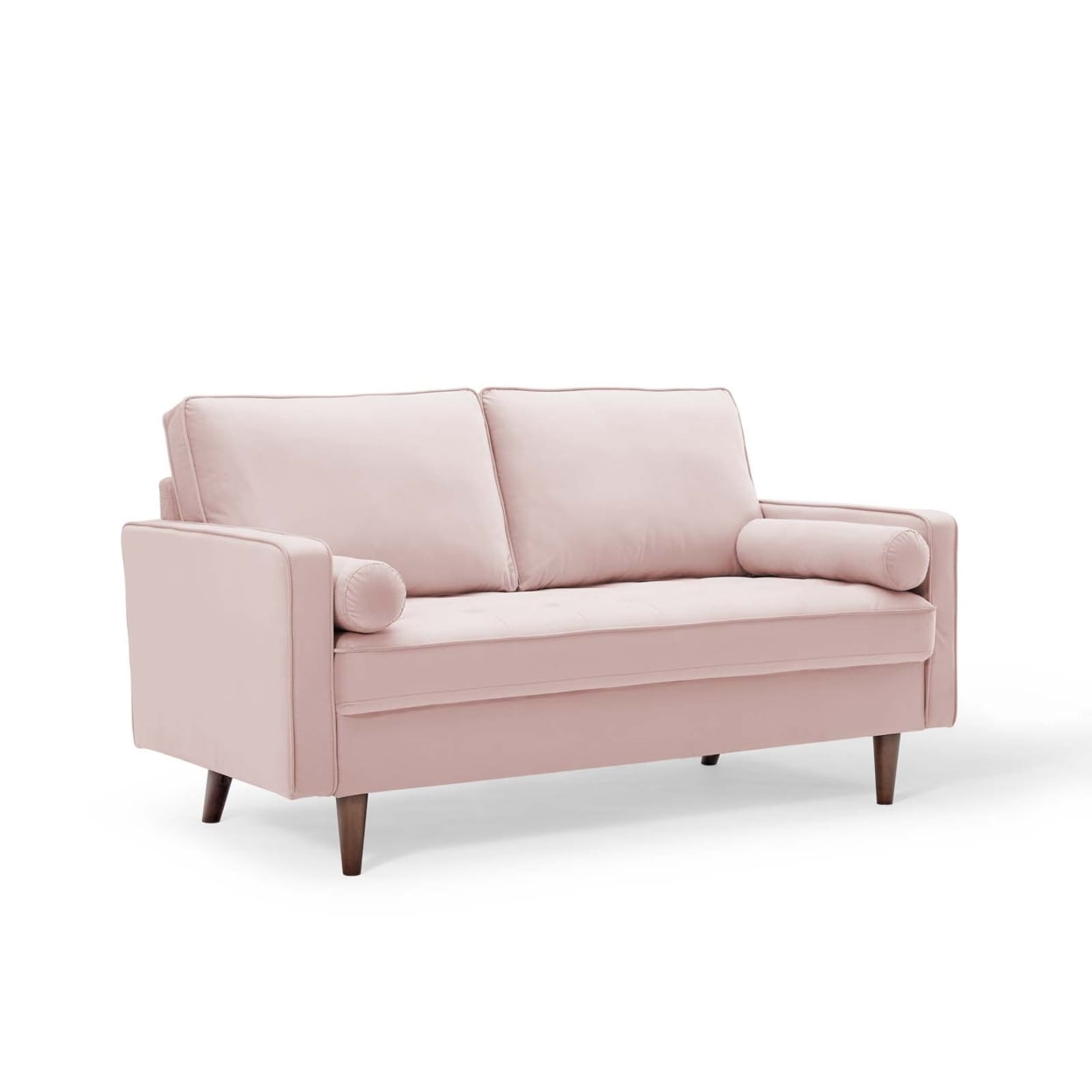 Modway Valour Performance Velvet Loveseat in Pink