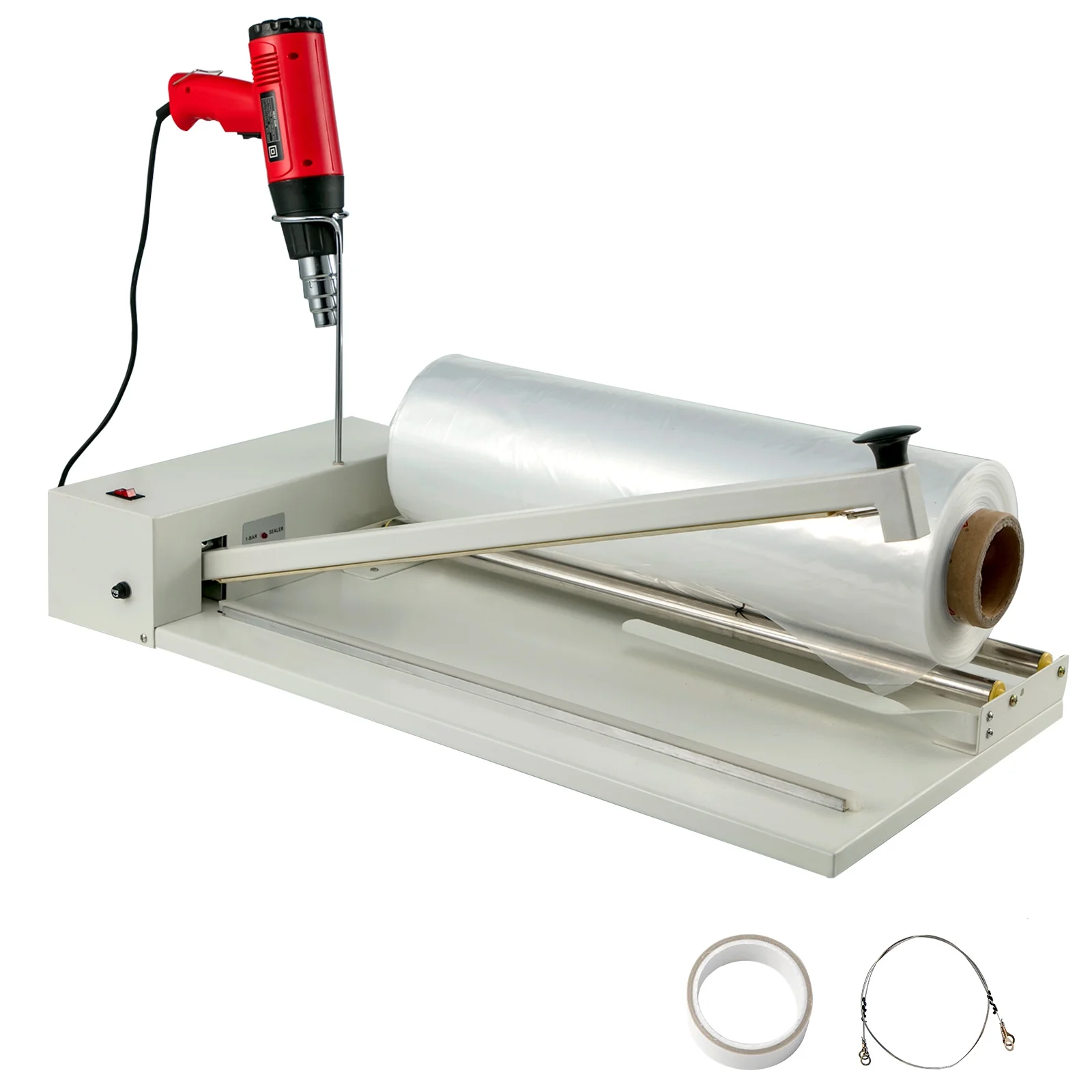 VEVOR 18" Shrink Wrap Sealer, 530W I-Bar Shrink Wrap Machine, Shrink Wrap Sealer with Heat Gun and Shrink Film Suit for PVC POF Film