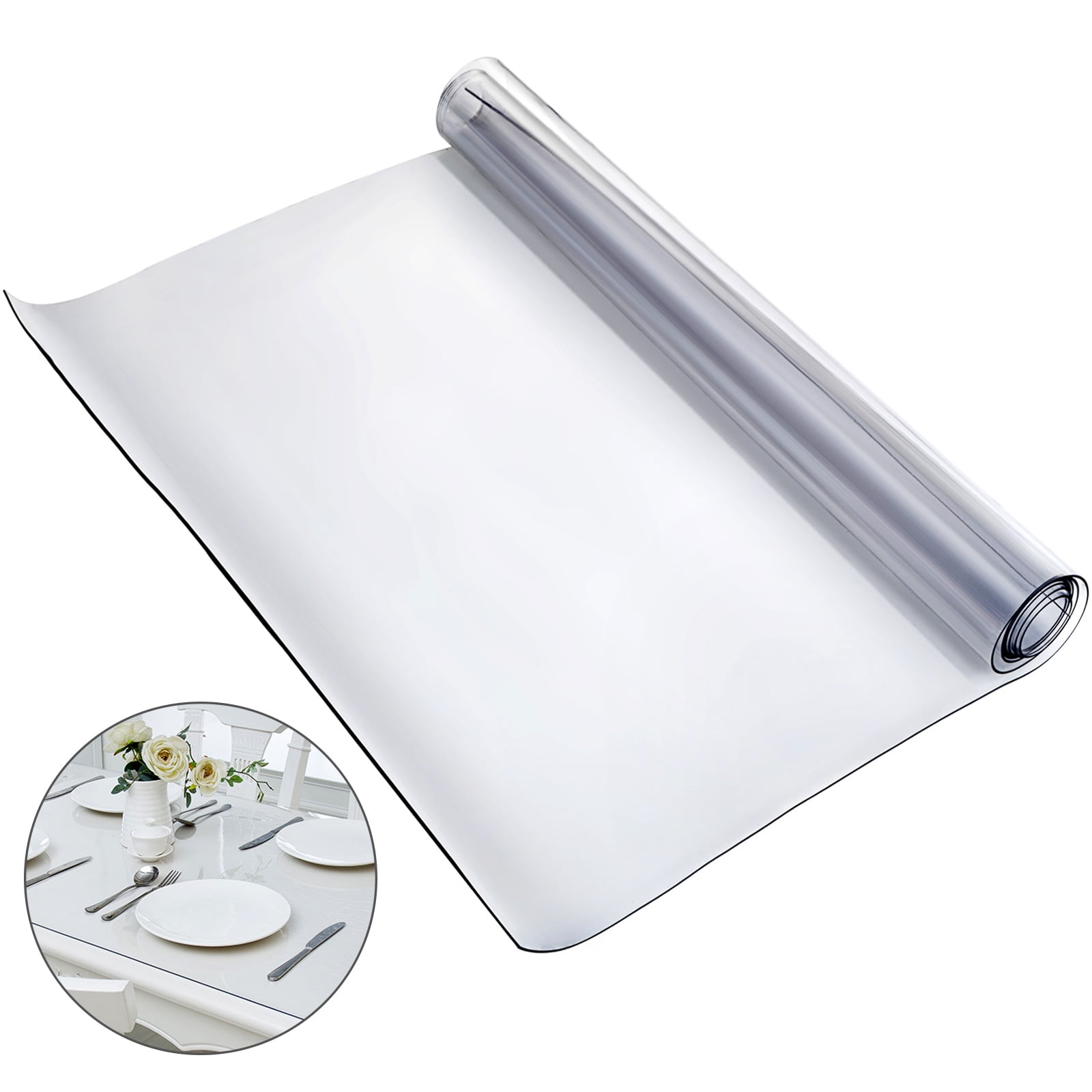 VEVOR 90 x 44 inch Clear Table Cover Protector, 1.5mm Thick Clear
