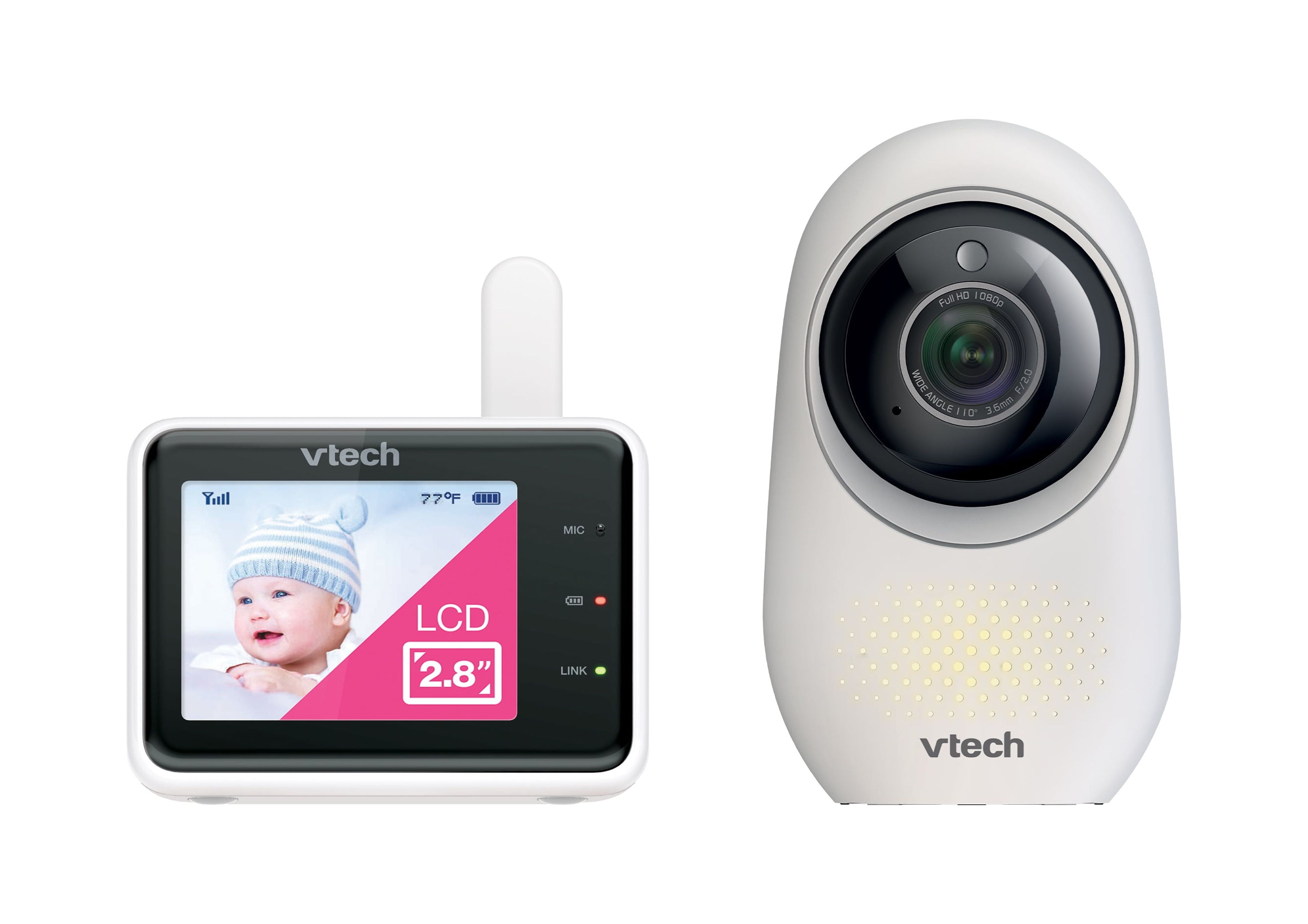 VTech Smart WiFi 1080p Video Monitor with Super-Slim 2.8 inch Portable Viewer, RM2851
