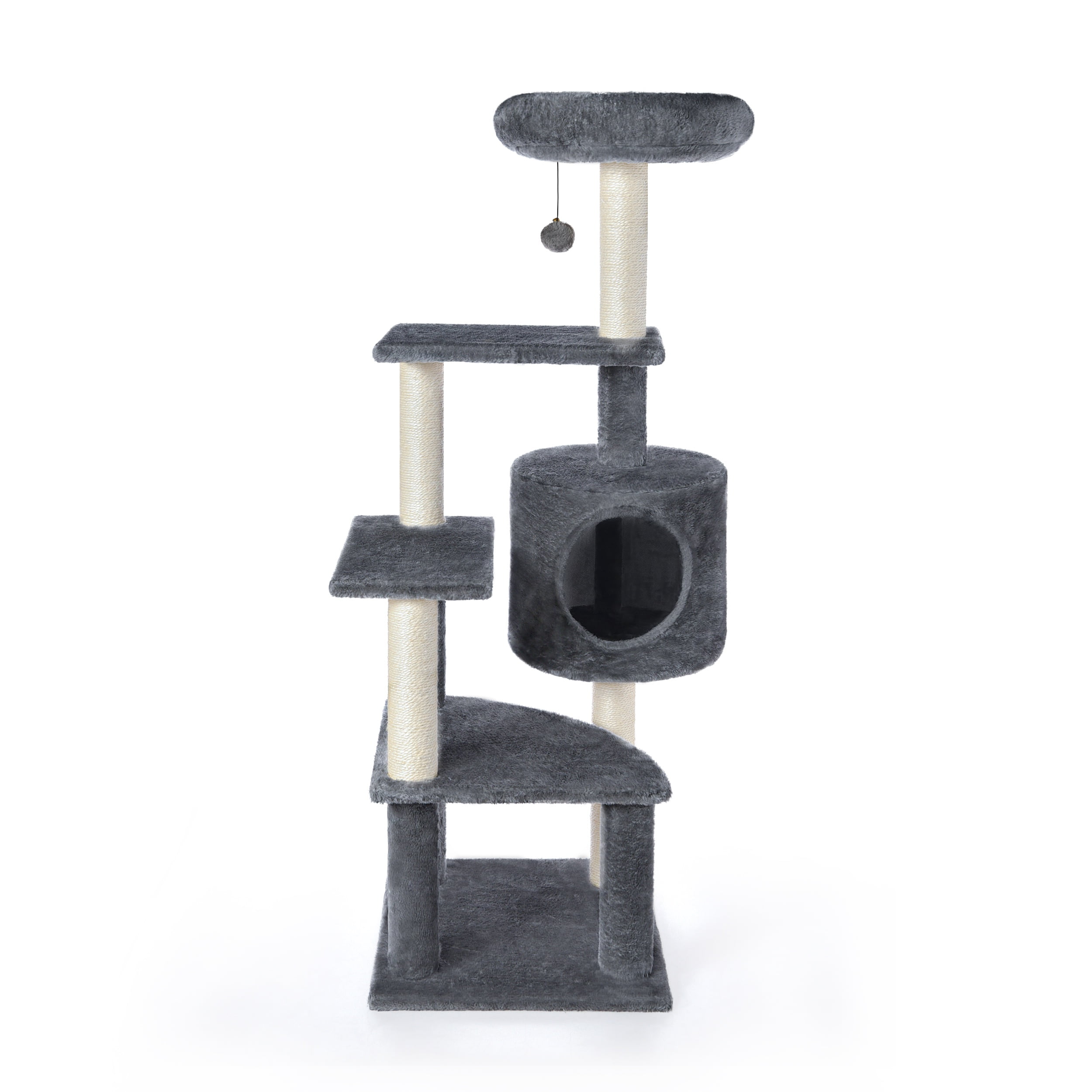 Vibrant Life Medium Cat Tree Tower with Scratching Post and Cozy Condo, Gray