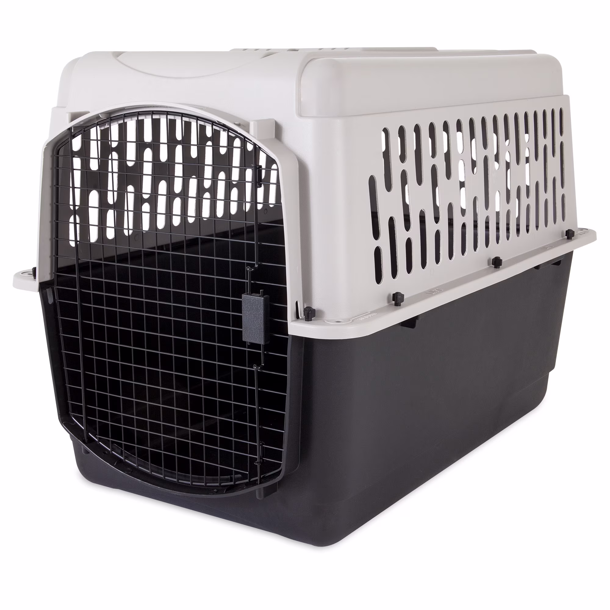 Vibrant Life Pet Portable Kennel for Dogs, Hard-Sided Travel Carrier, Durable, Metal Door, Black & Grey, For Pets 70-90 lbs, 40" L x 27" W x 30" H